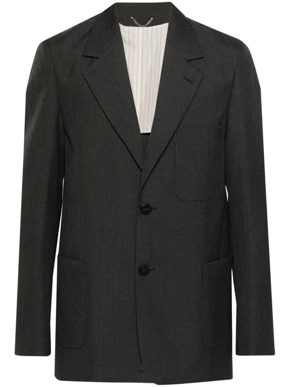 single-breasted virgin wool blazer - 1