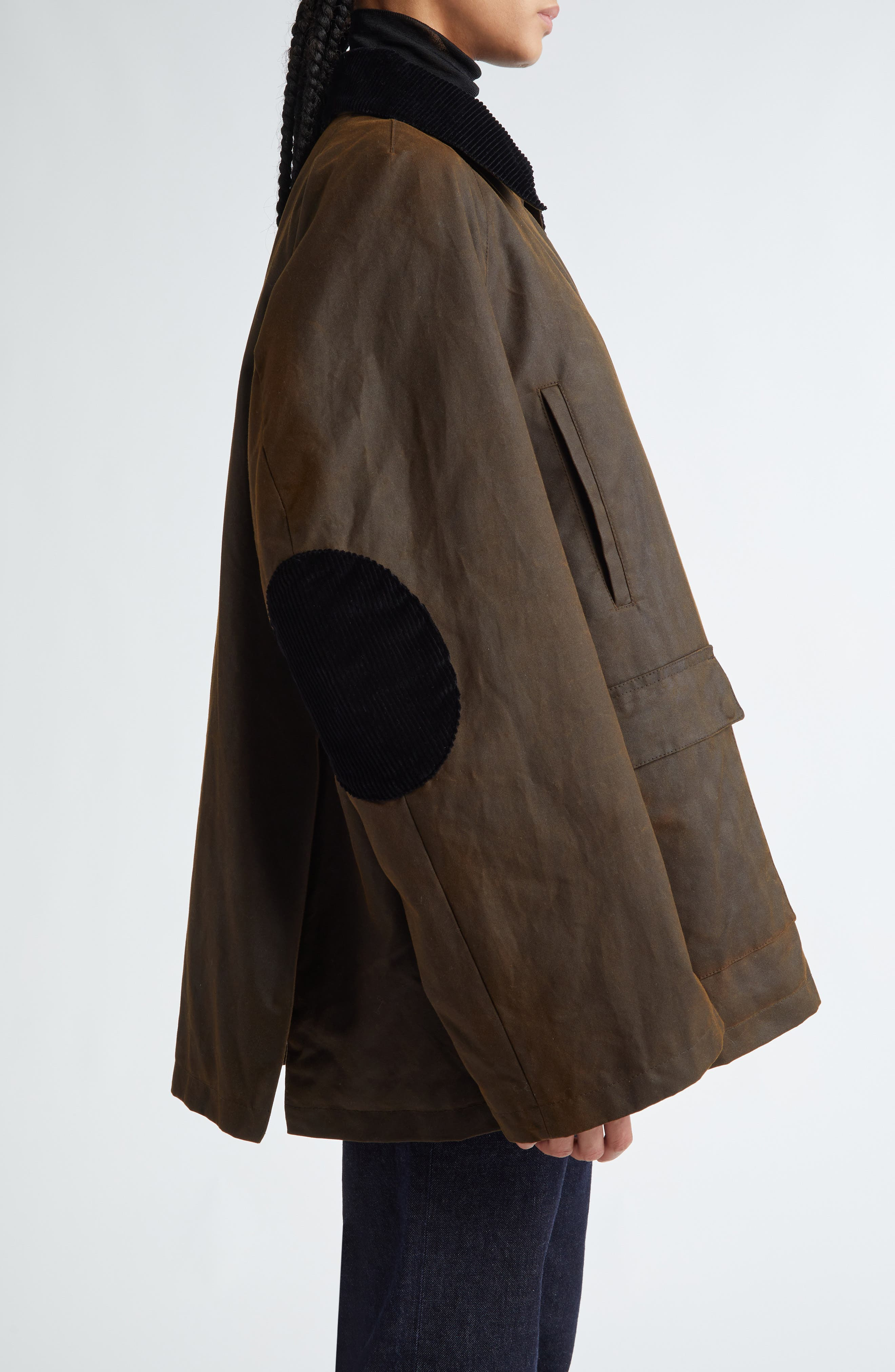 TOTEME Country Waxed Organic Cotton Jacket in Bark at Nordstrom - 4
