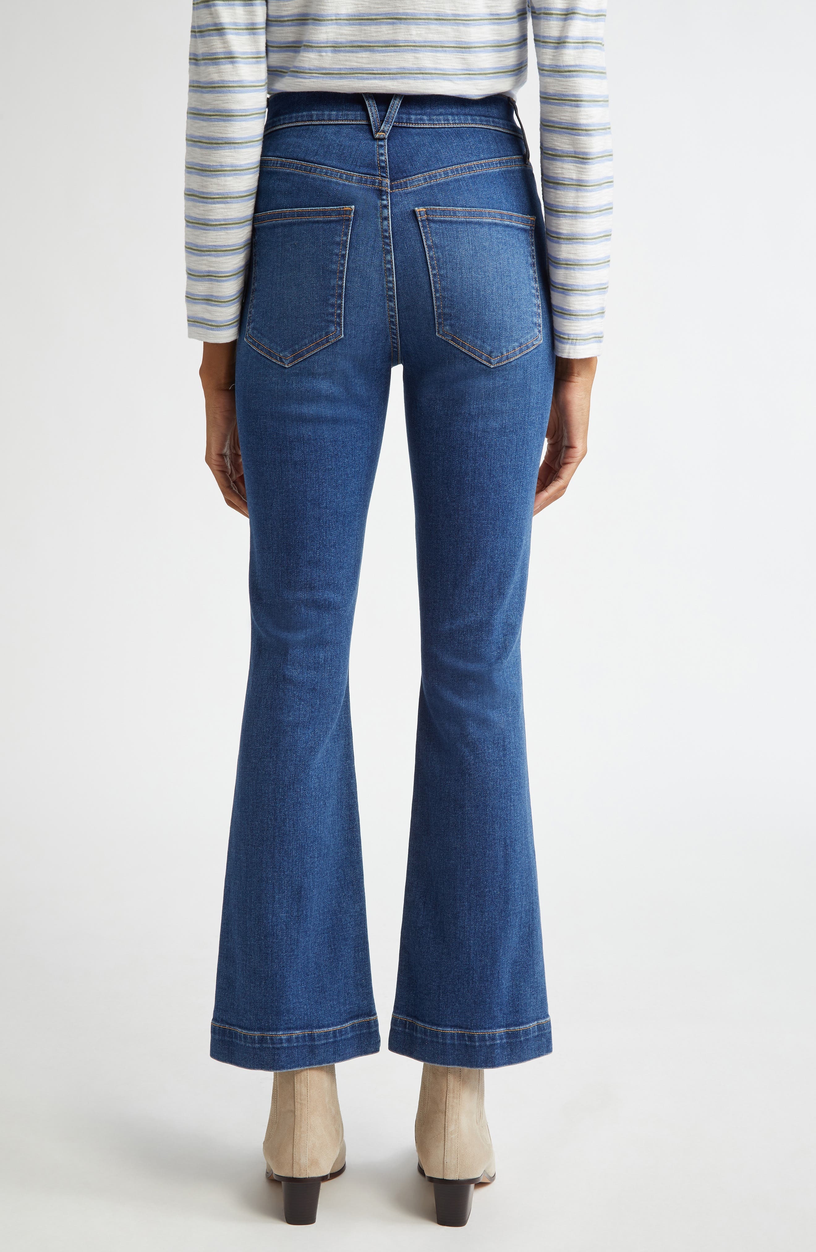 Veronica Beard Carson Ankle Flare Jeans in Bright Blue at Nordstrom - 3