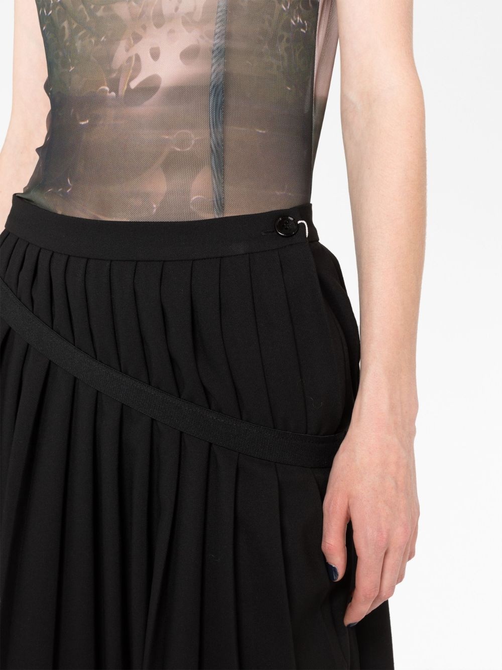 asymmetric pleated miniskirt - 5