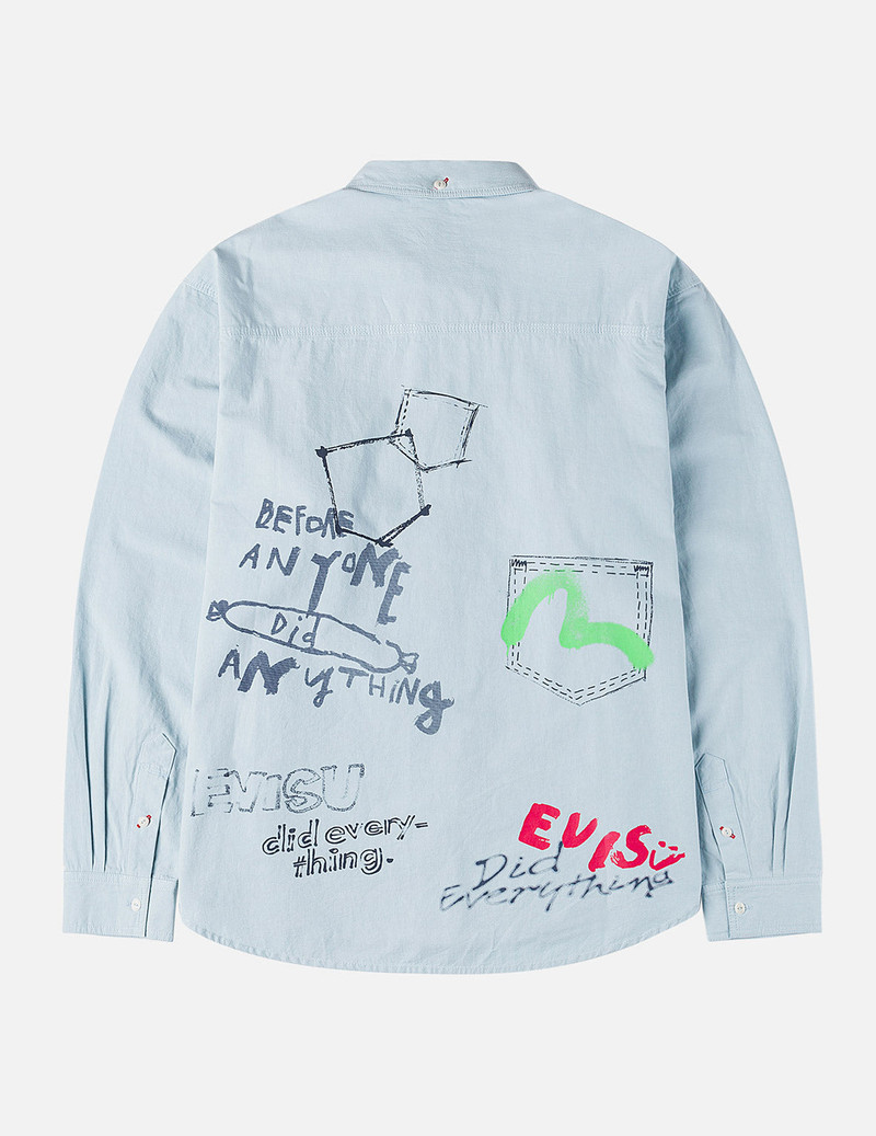 Hand-Drawn Print Long-Sleeve Shirt 3