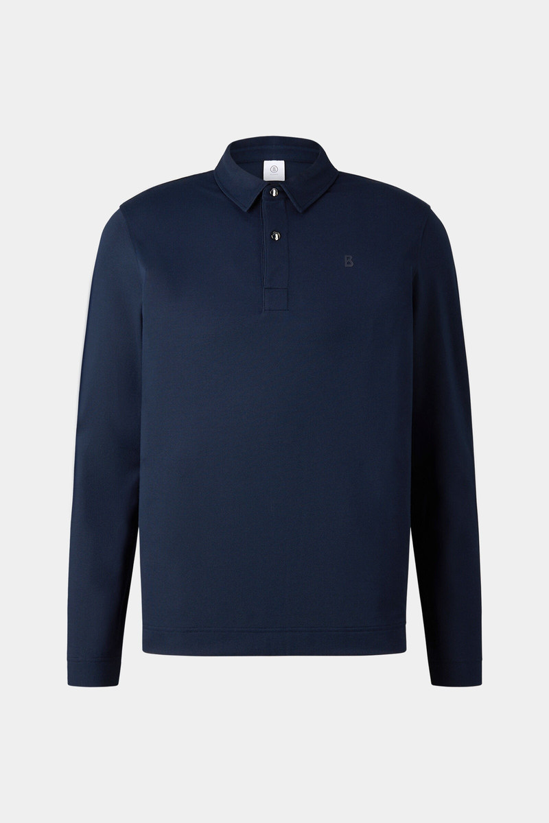 Timon Longsleeve polo in Navy blue 1