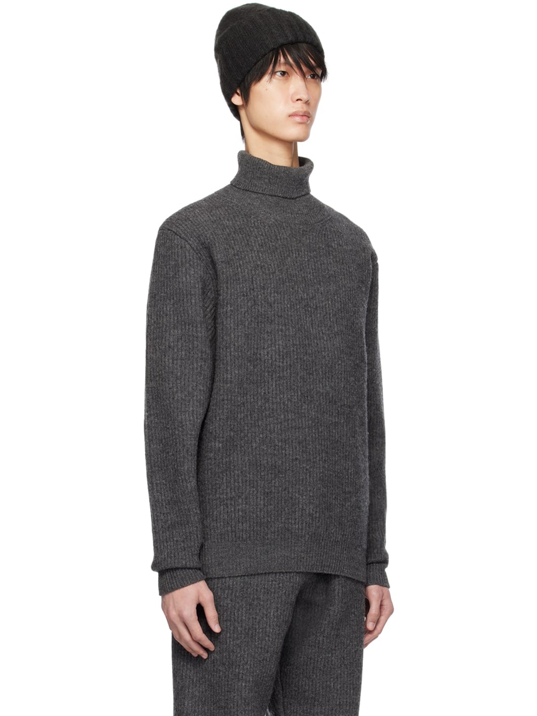 Gray Milled Turtleneck - 2