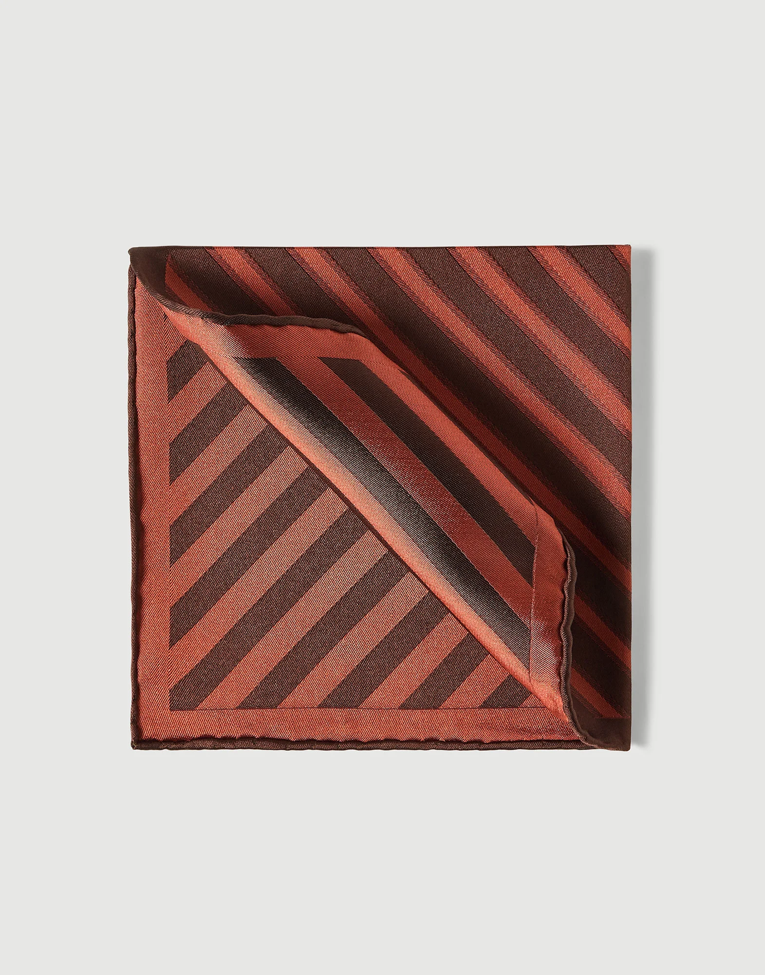 Regimental stripe silk pocket square - 1