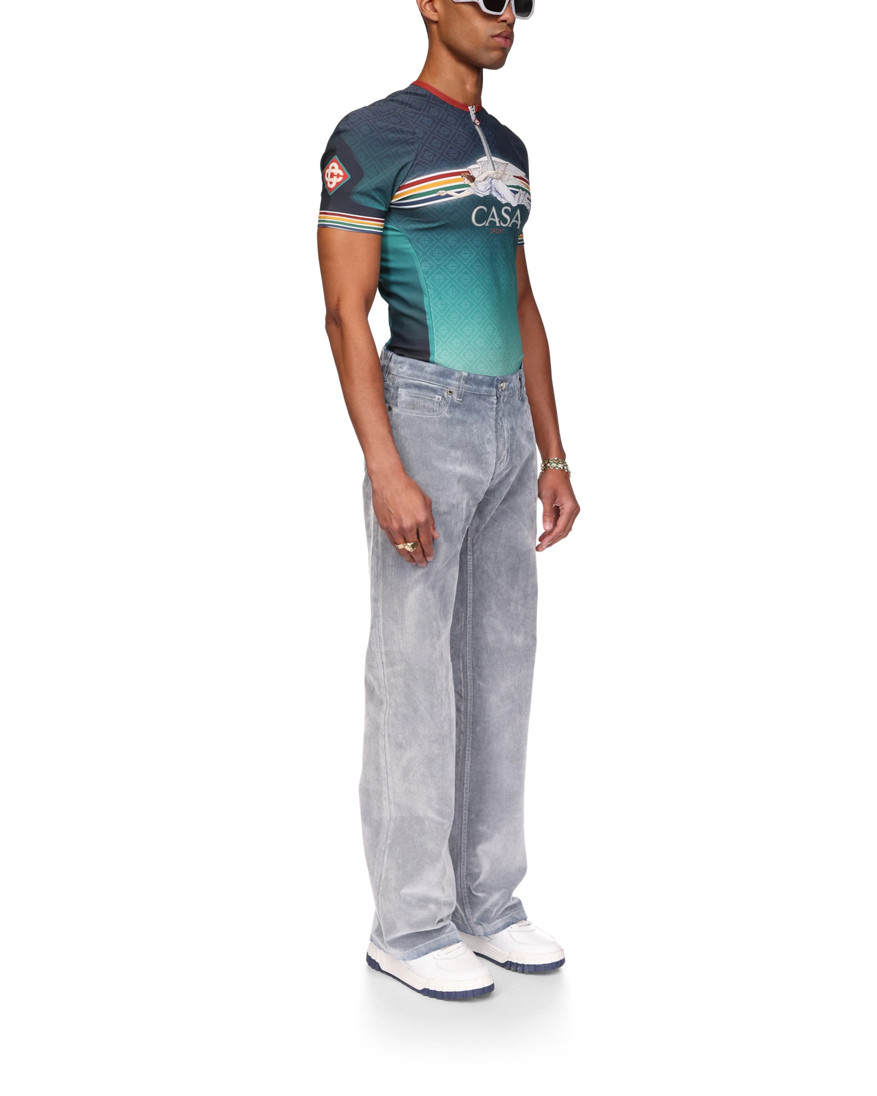 Peach Texture Jeans - 5