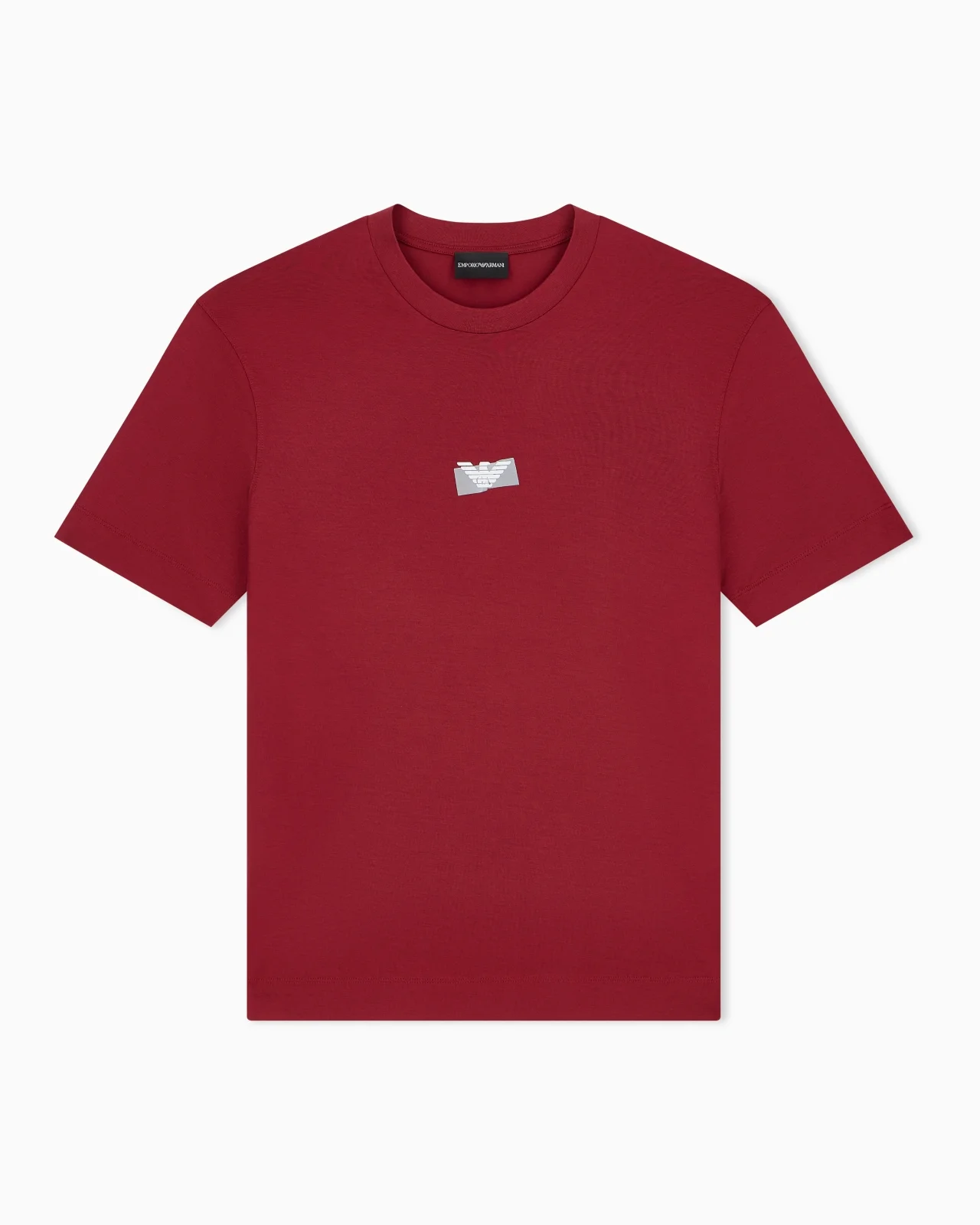 JERSEY T-SHIRT IN LYOCELL BLEND WITH EMBOSSED EAGLE AND LOGO PRINT - 1