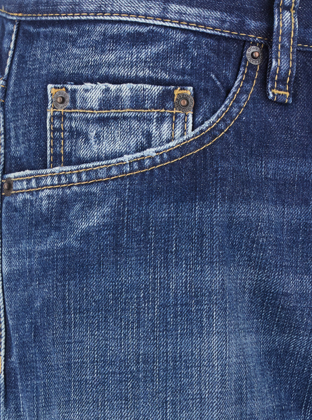 Dsquared2 Men 'The American' Blue Jeans With Logo Patch On The Rear And Faded Effect In Denim Man - 3