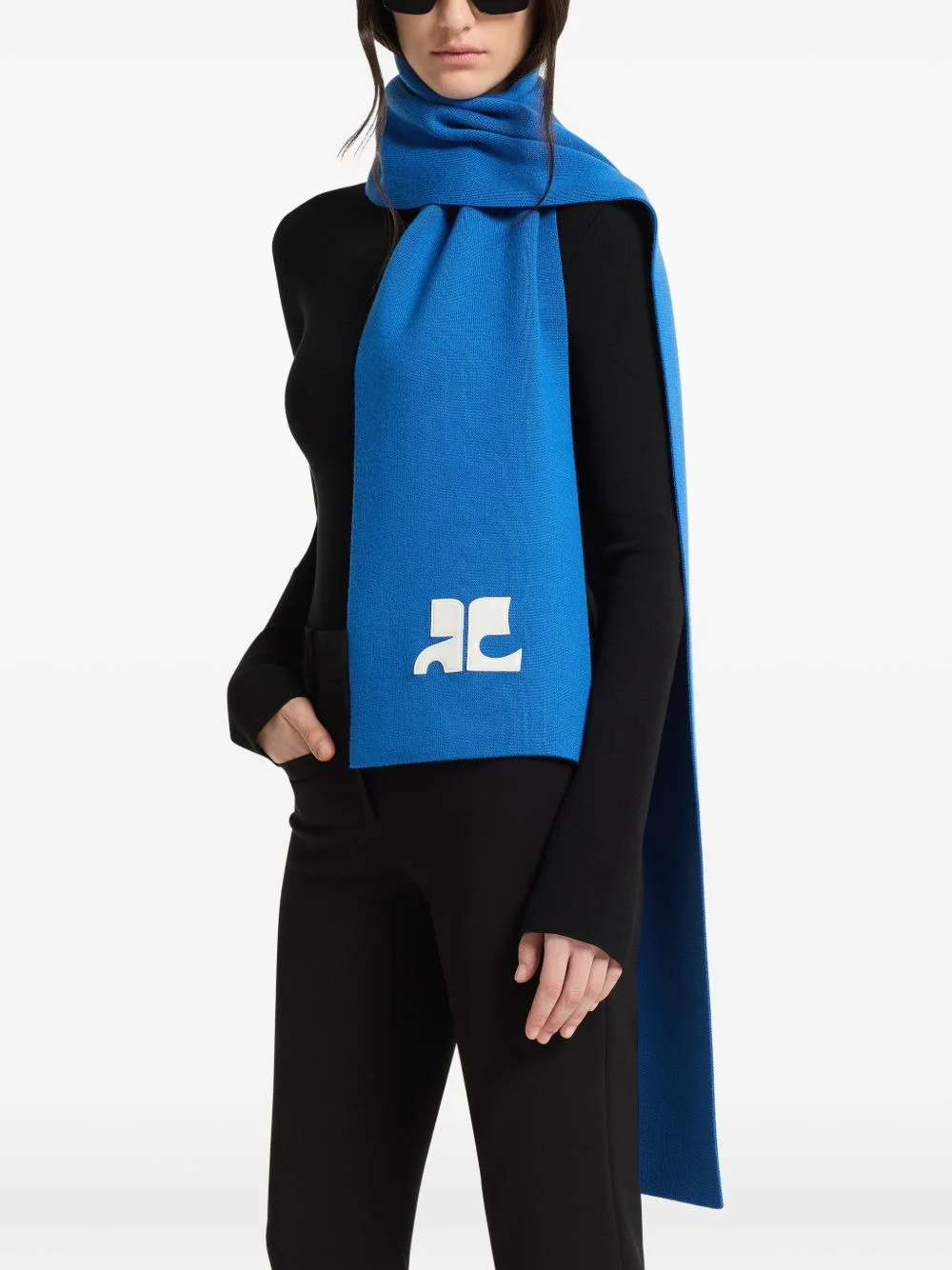 AC logo-patch merino-wool scarf - 1