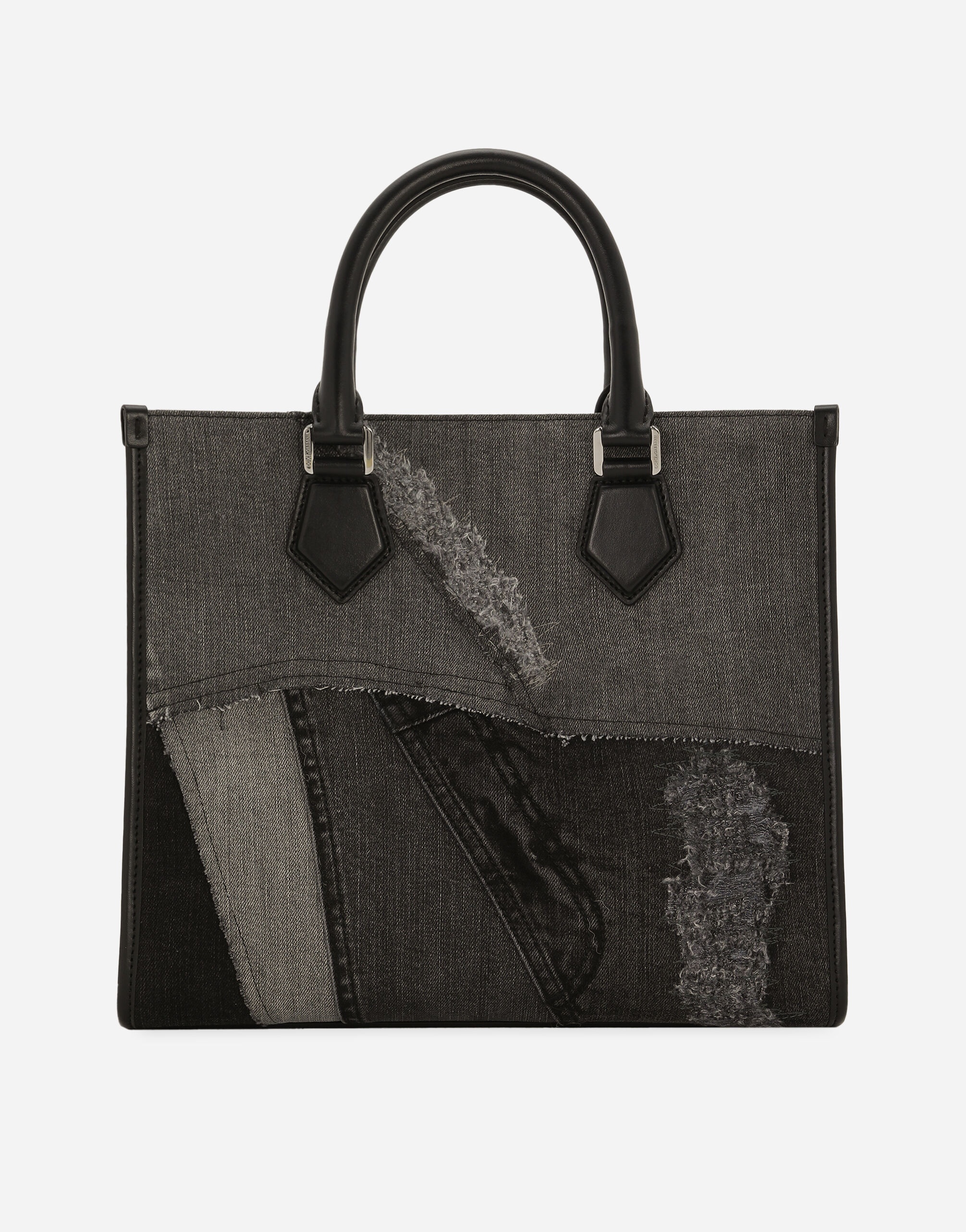 Small patchwork denim shopper - 4