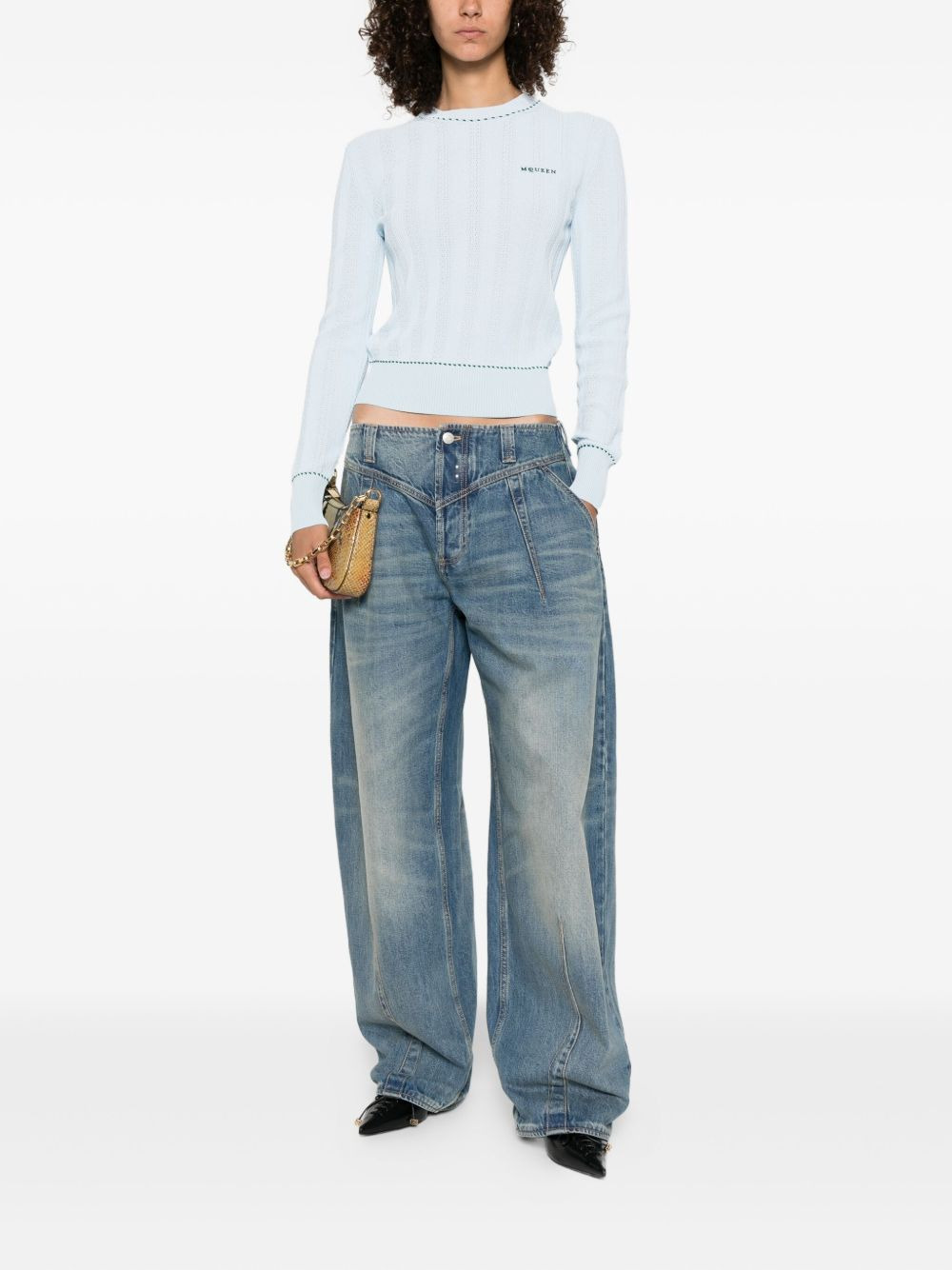 whiskering-effect jeans - 2