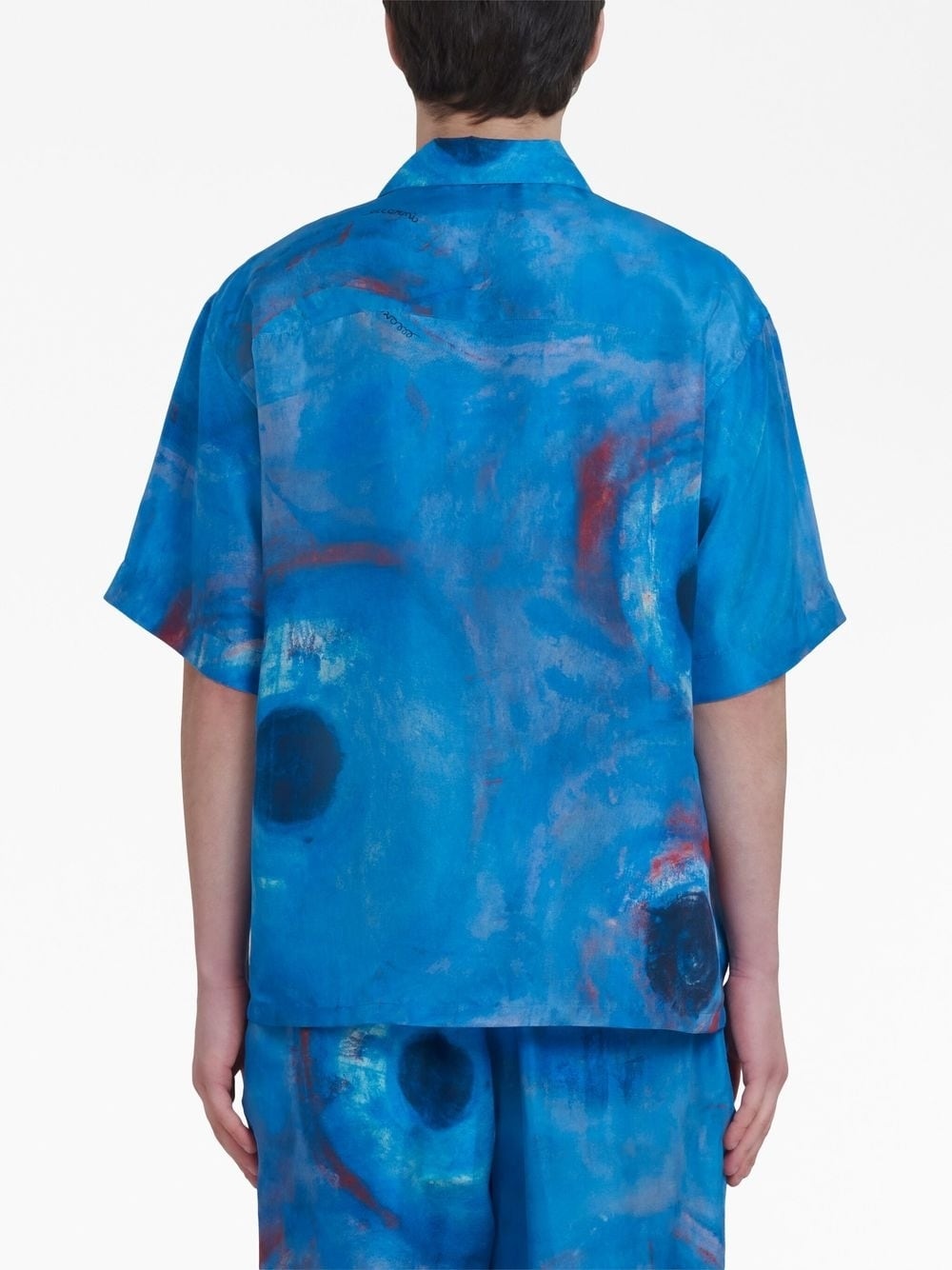 painterly-print silk shirt - 4