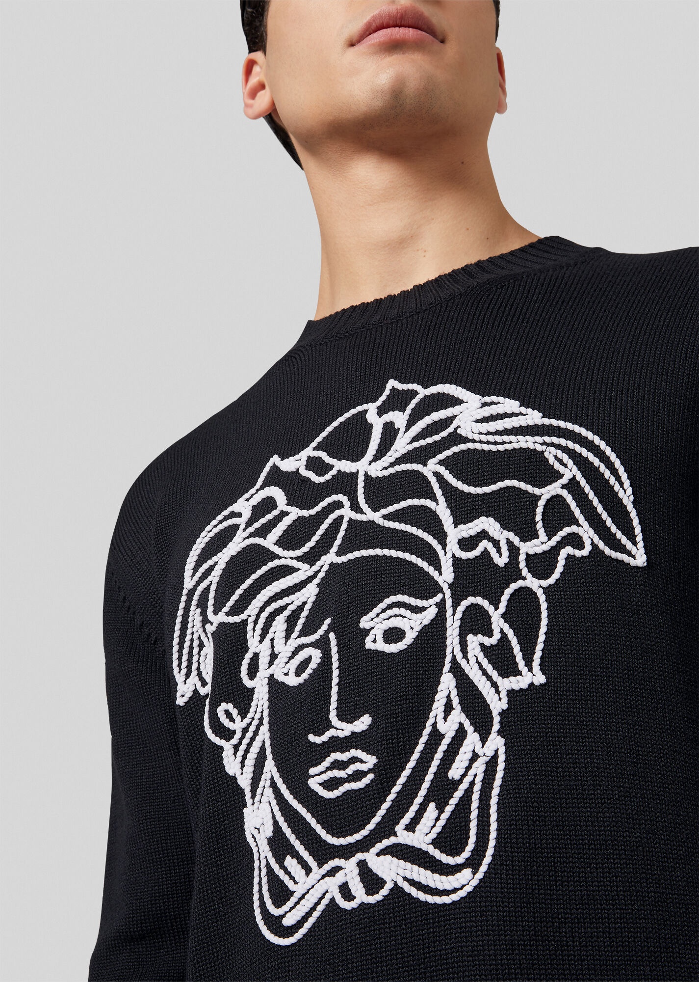 Embroidered Medusa Wool Sweater - 5