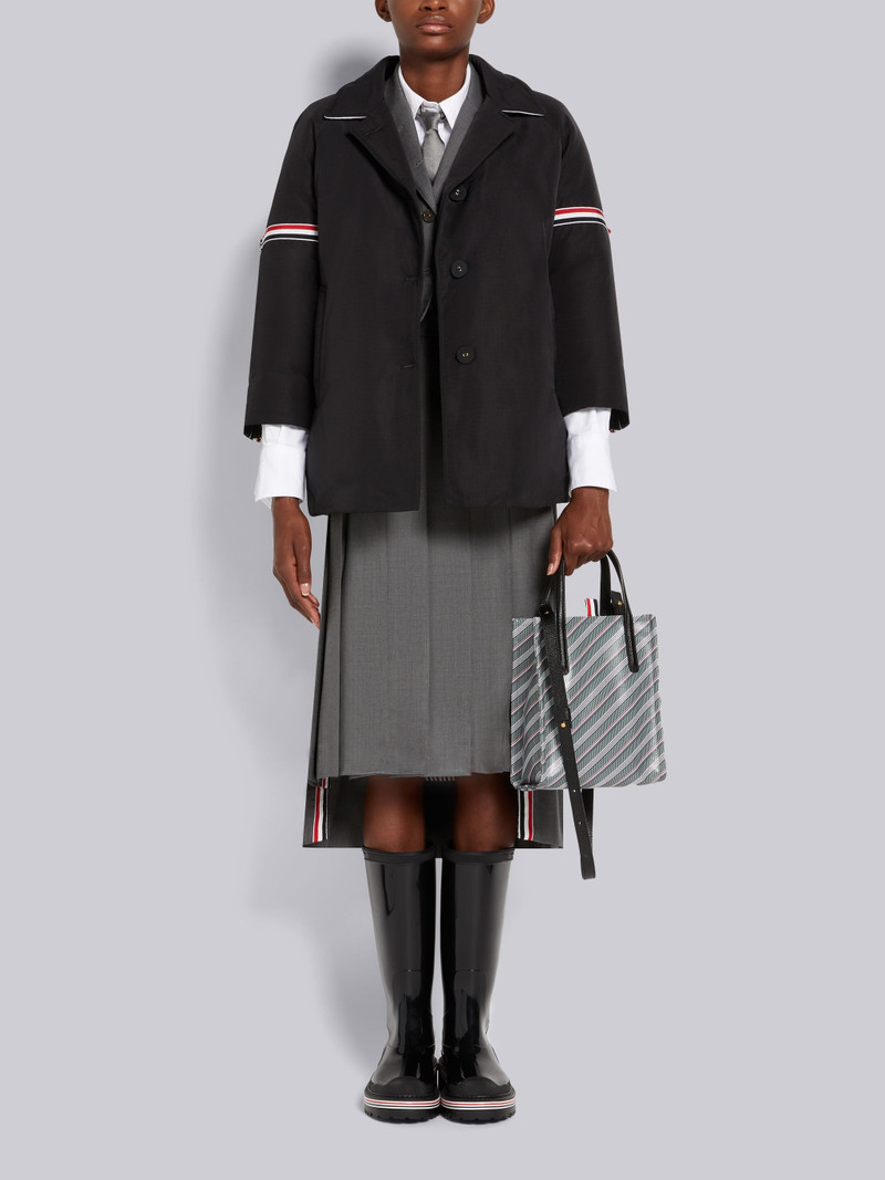 Medium Grey Super 120's Twill Stripe Armband Cropped Jacket 4