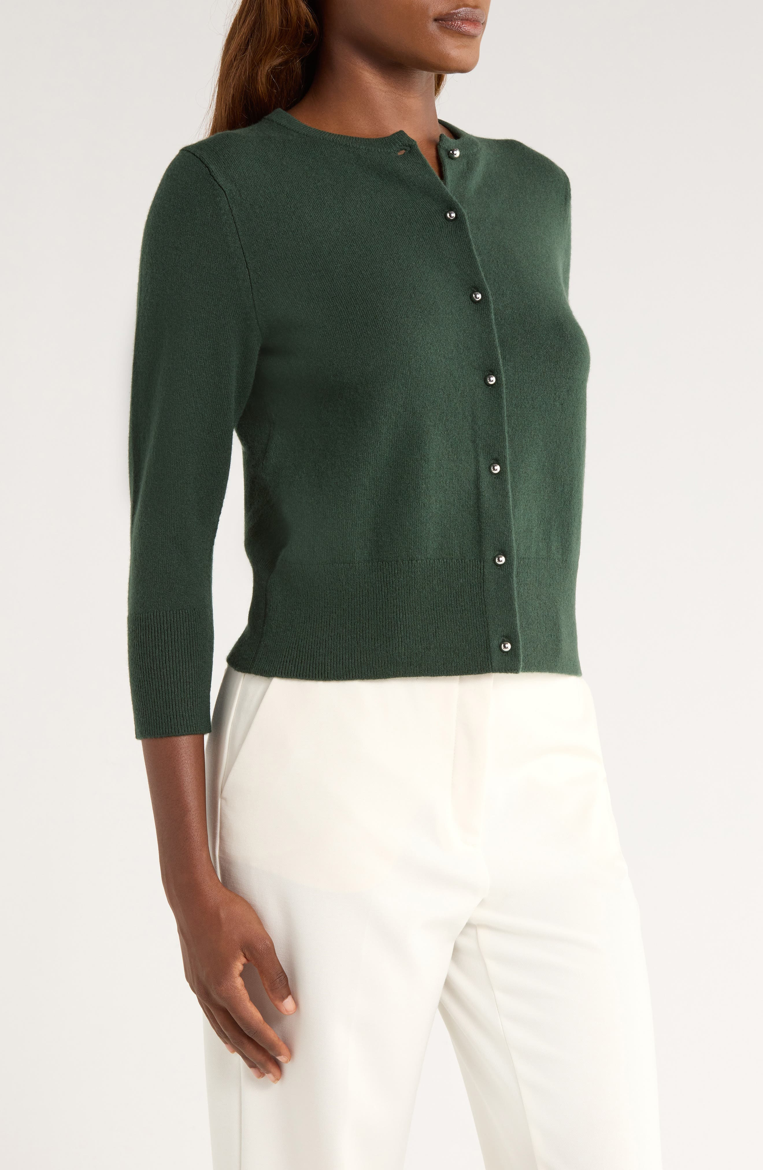 Vince Wool & Cashmere Blend Cardigan in Forest at Nordstrom - 3