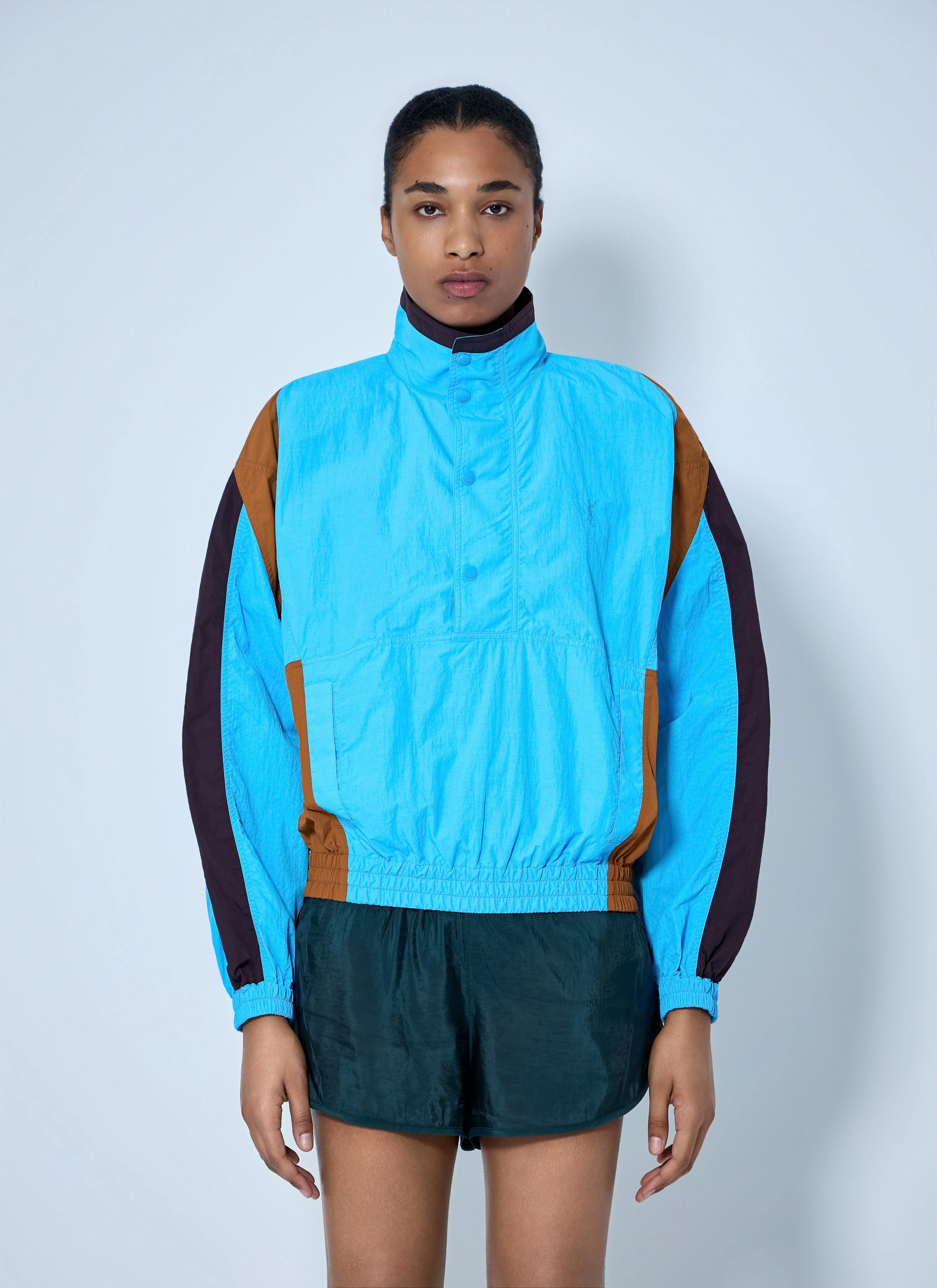 High-Neck Windbreaker Jacket - 1