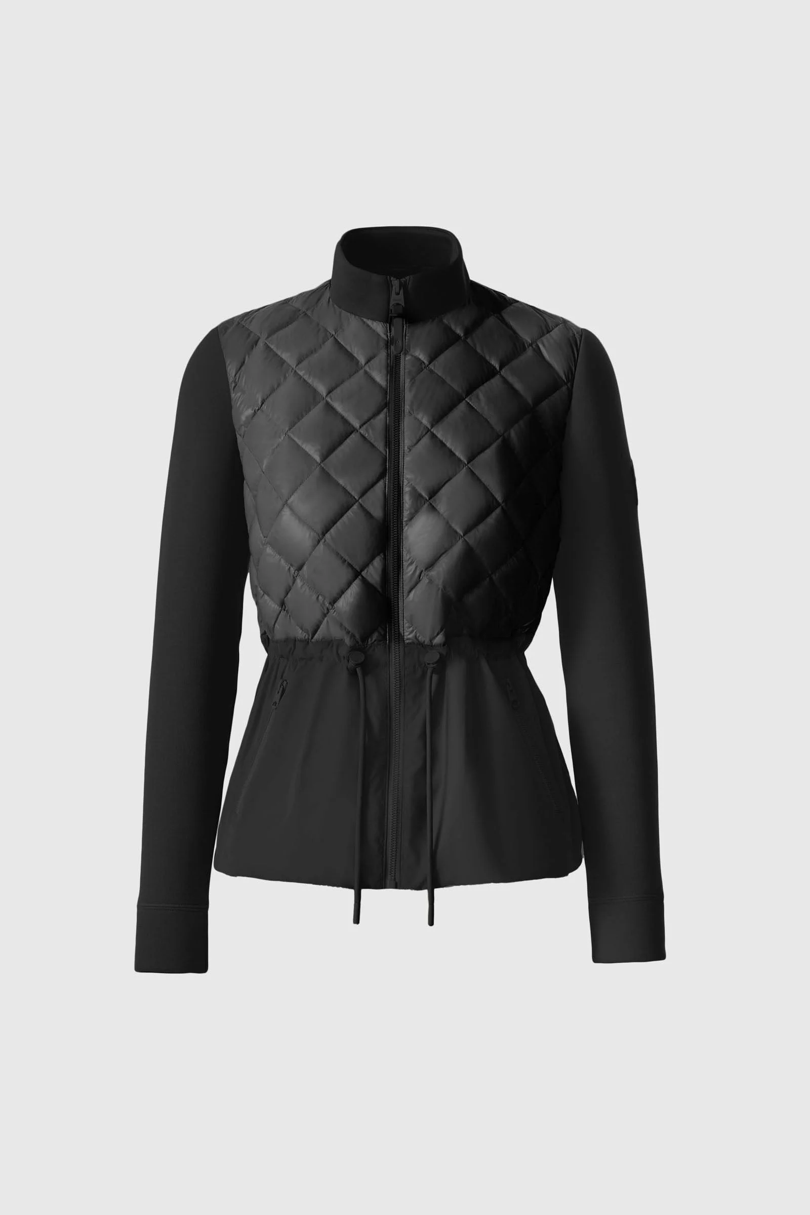 ADITA Light Down Hybrid Jacket with Peplum Hem - 1
