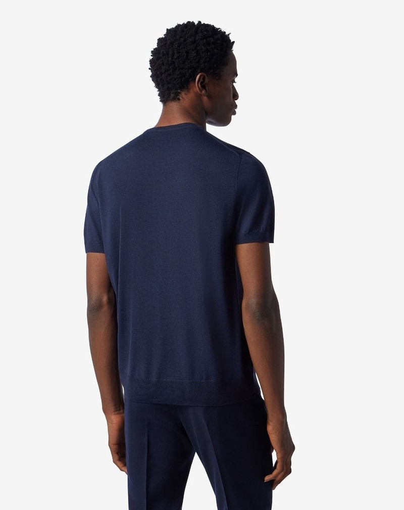 CORNELIANI Light blue ultrafine wool crewneck jumper outlook