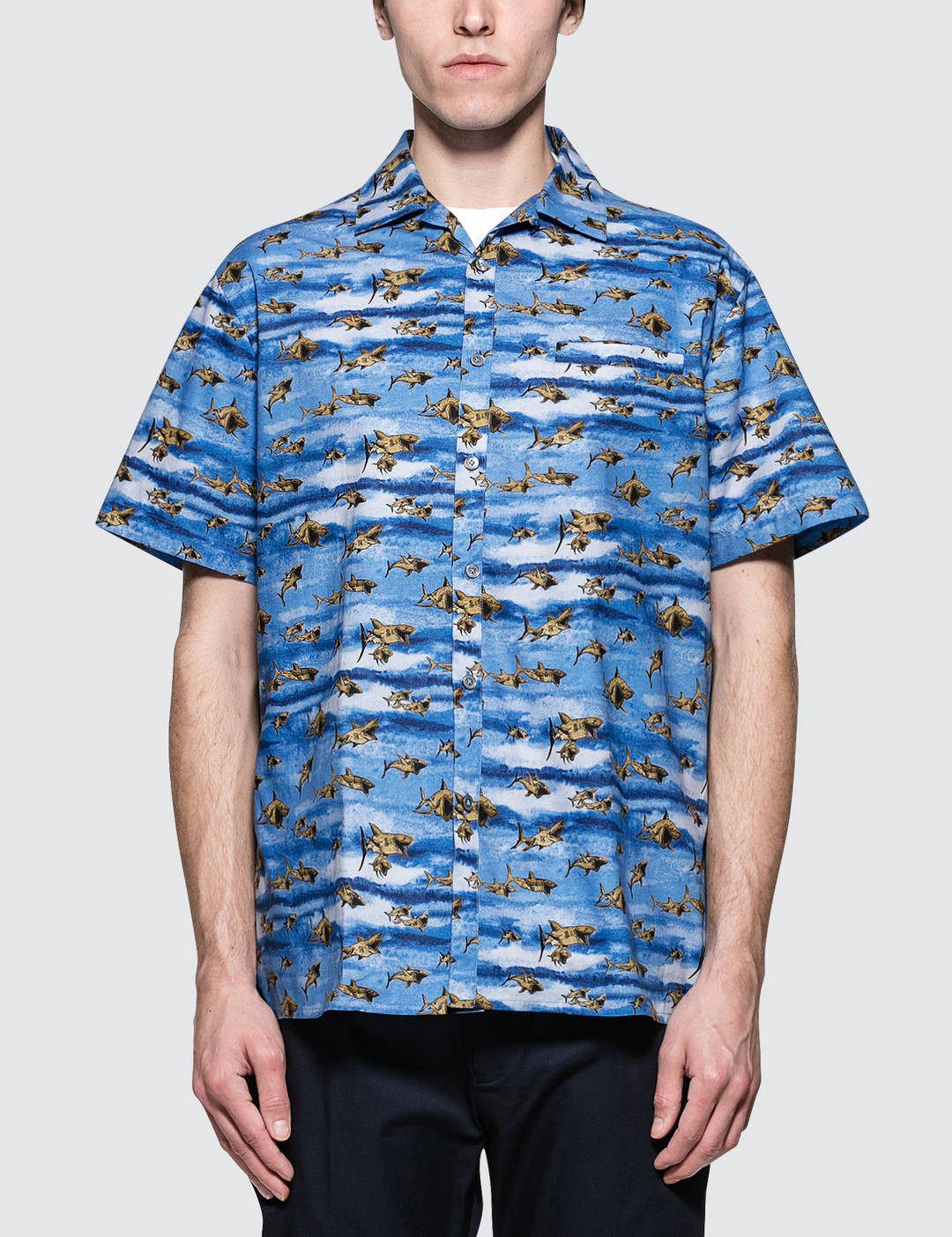 Bowling S/S Shirt with Open Collar - 1