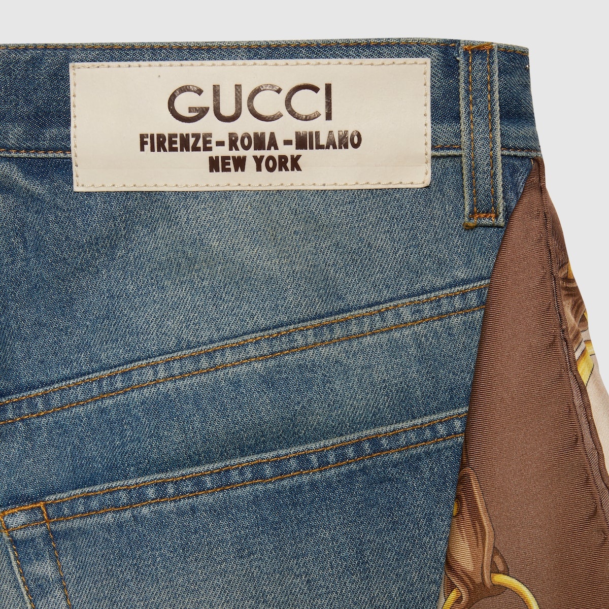 Denim pant with carré detail - 5