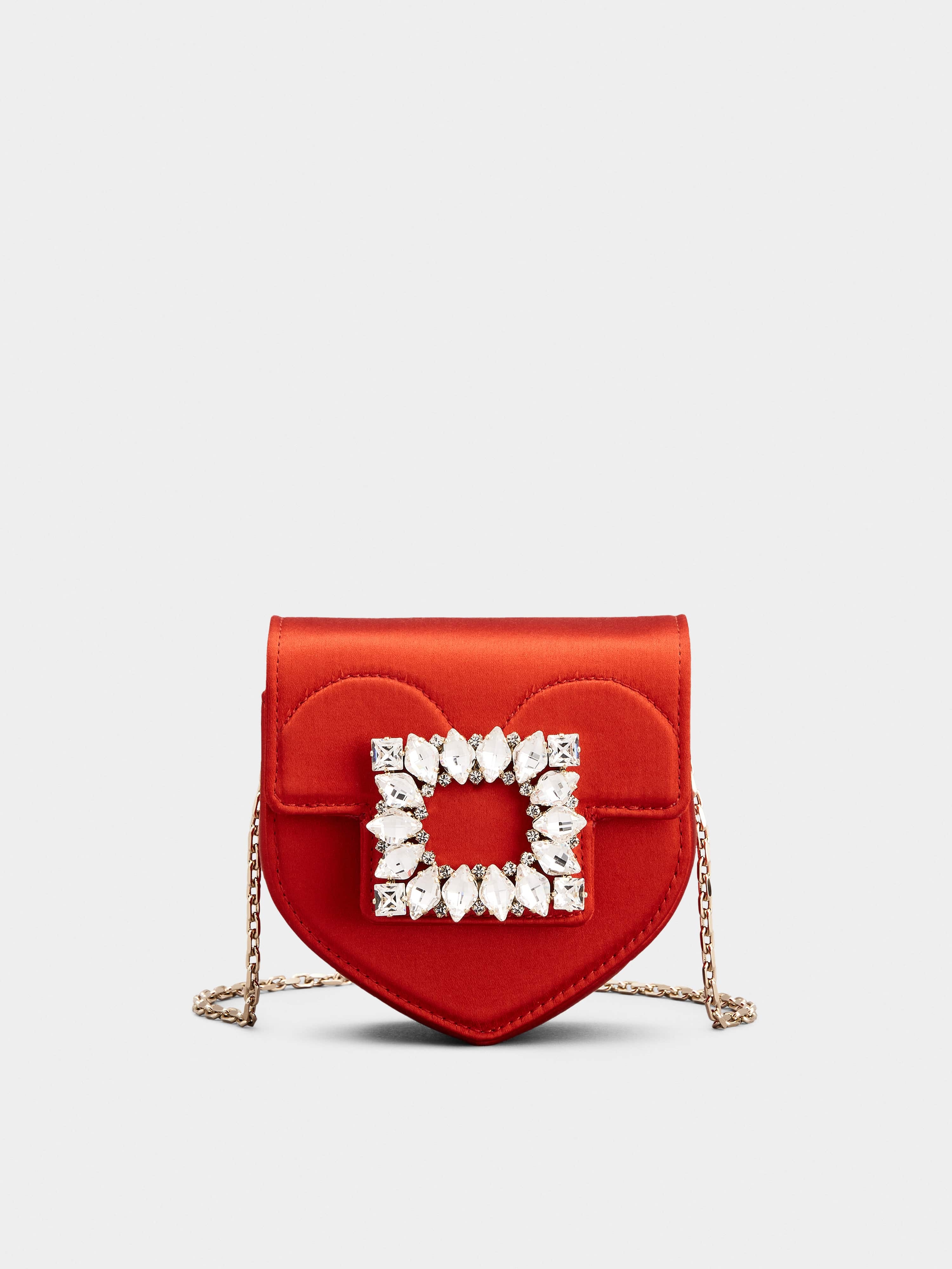 Clutch Love Strass Buckle Micro Clutch Bag in Satin - 1