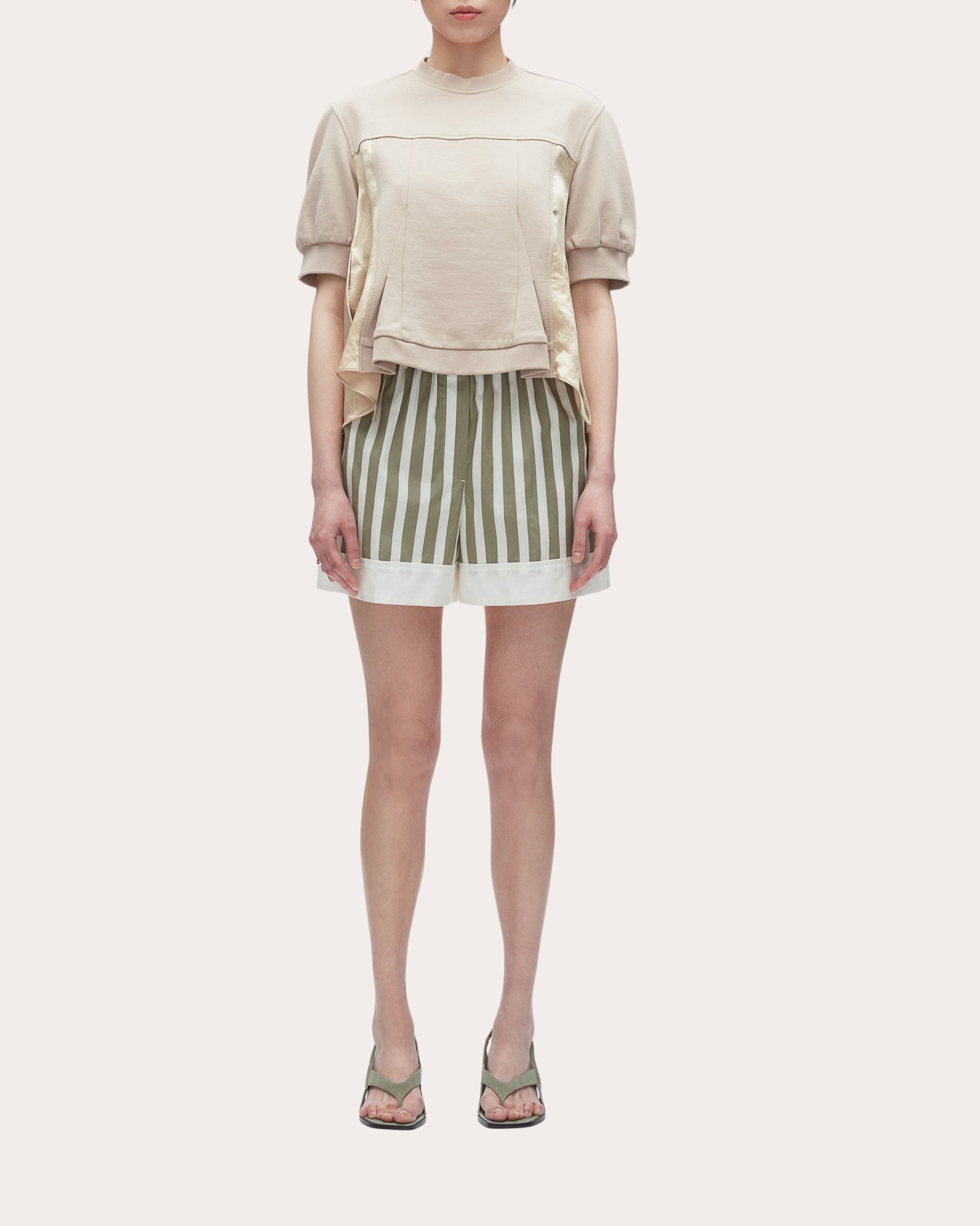 Flounce Puff-Sleeve Satin Top - 5