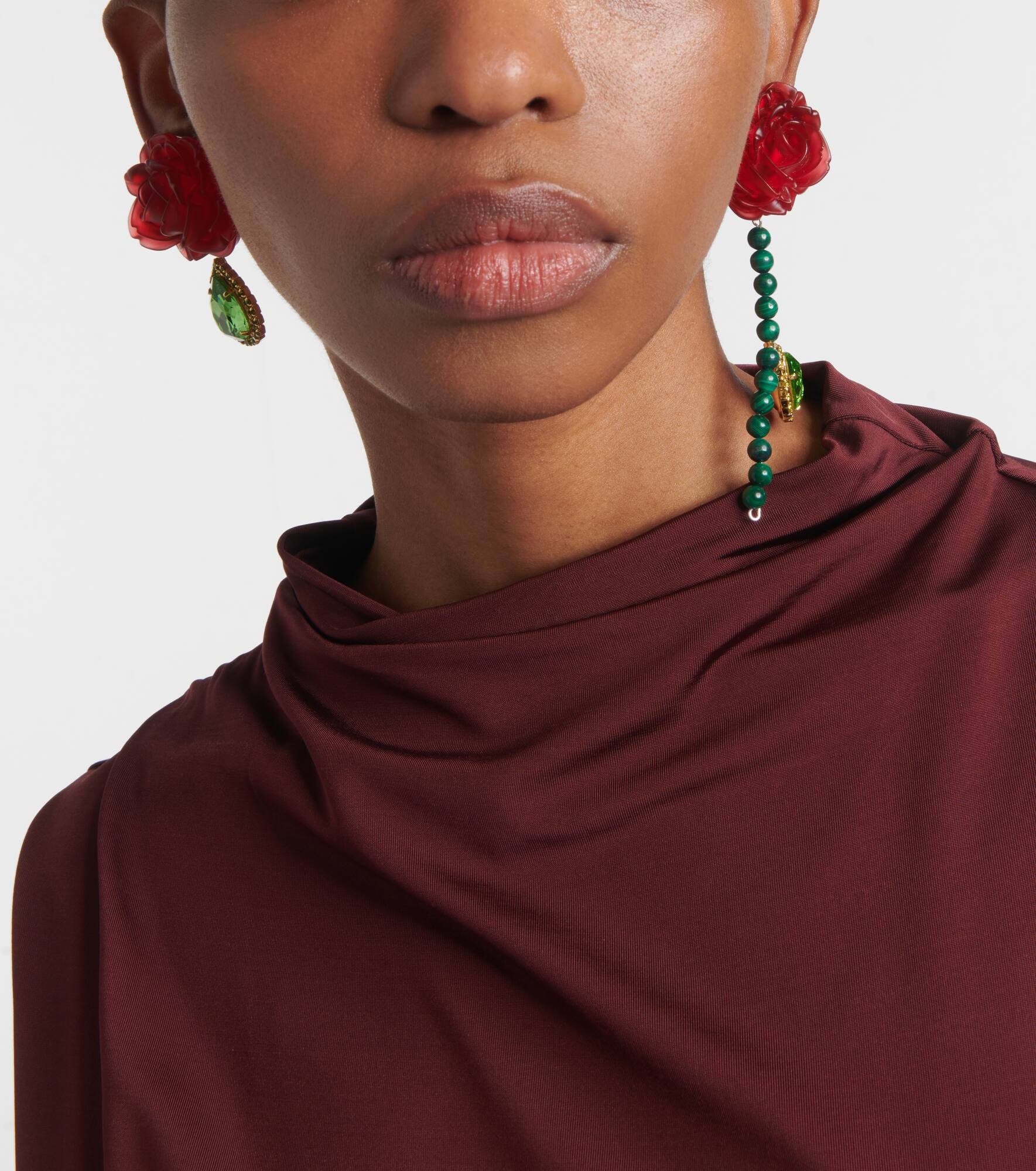 Embellished sterling silver drop earrings - 6