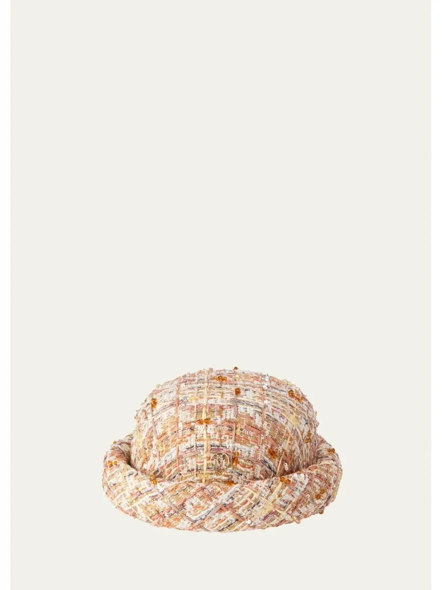 Reese 구슬로 장식 된 Tweed Hat - 1