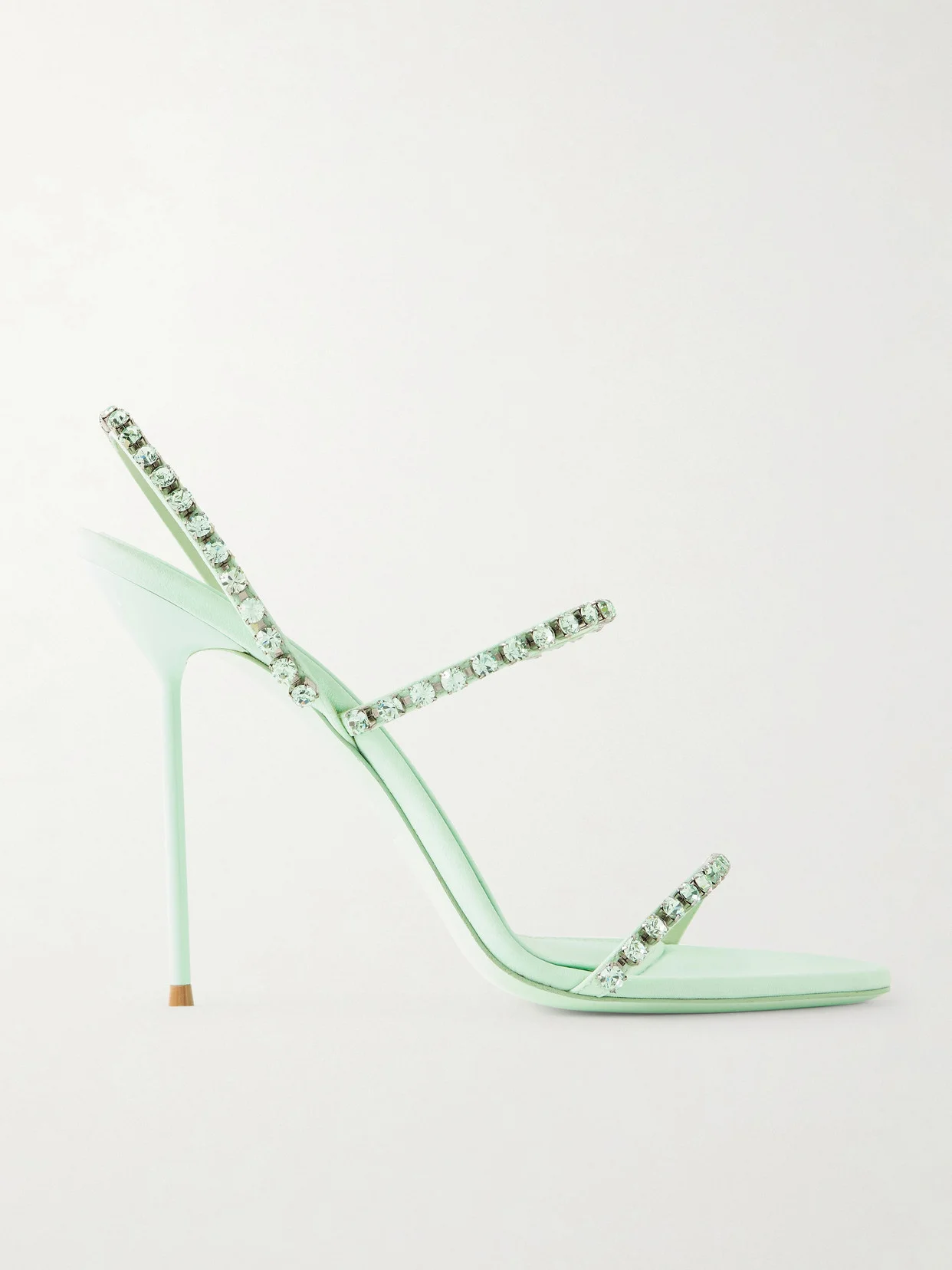 Lidia Crystal-embellished Crepe Slingback Sandals - 1