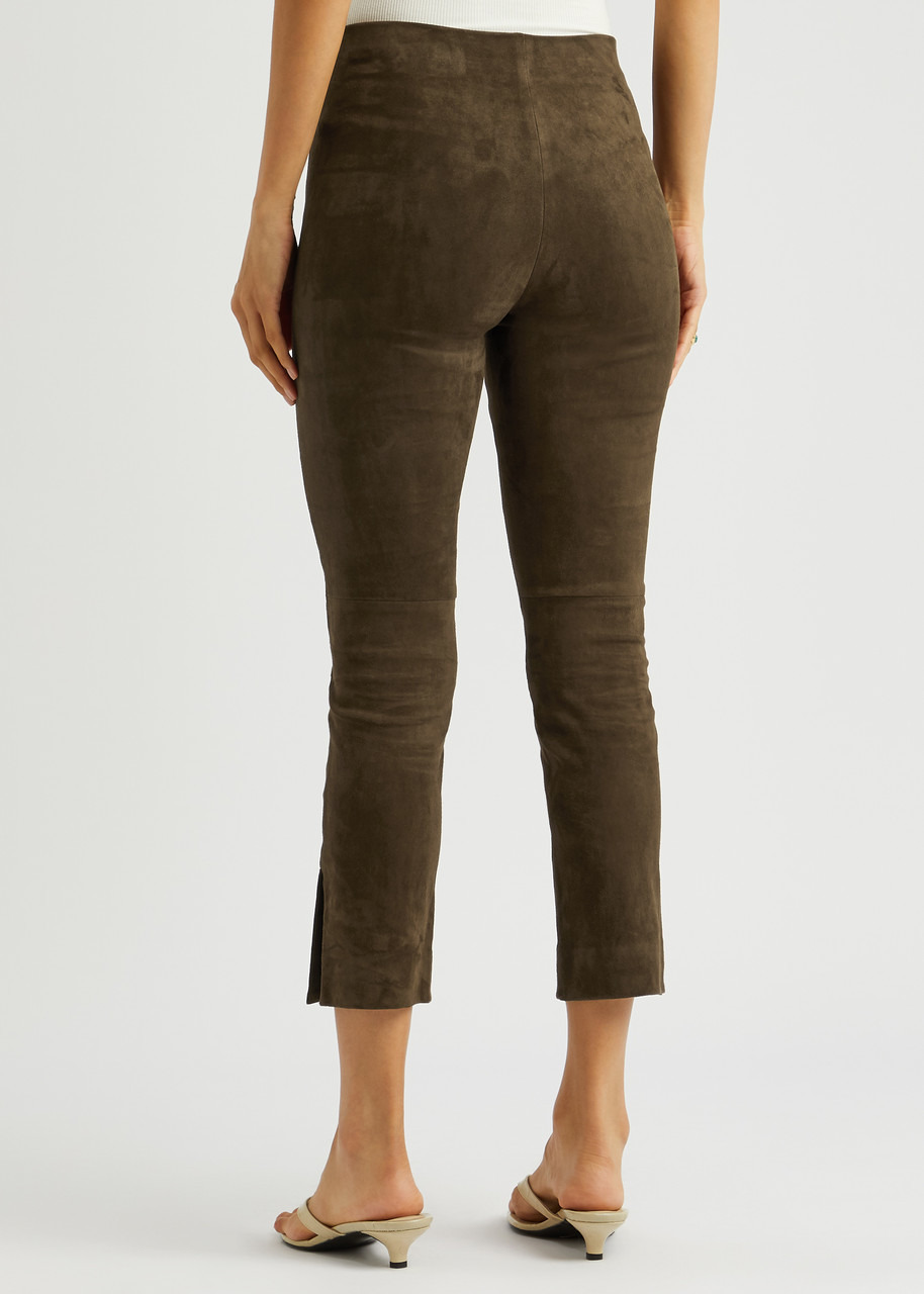 Split-cuff suede trousers - 3