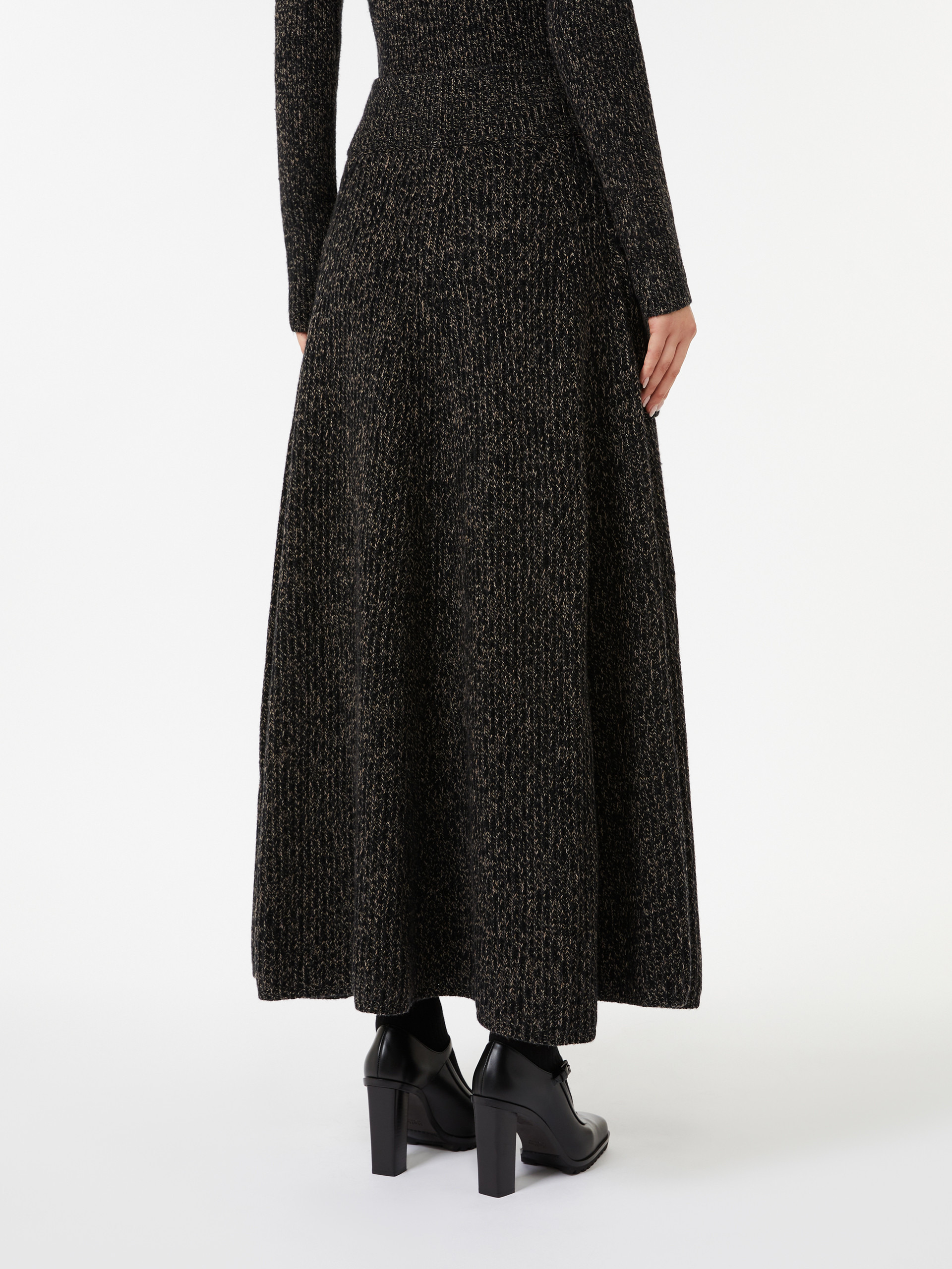 AVION1234 Ribbed wool and cashmere flared skirt - 4