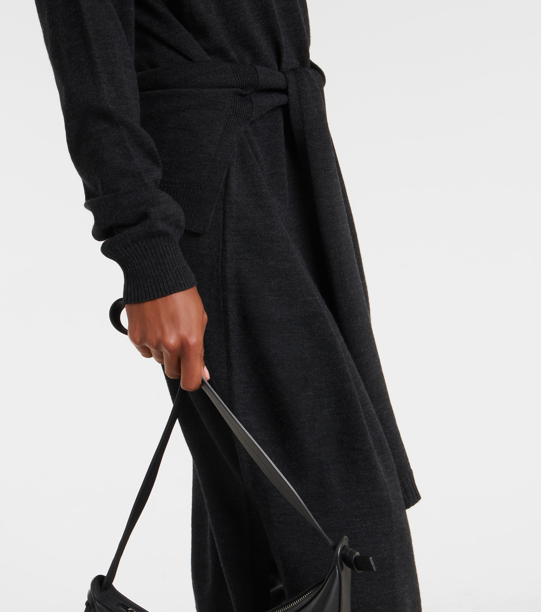 Turtleneck wool-blend midi dress - 5