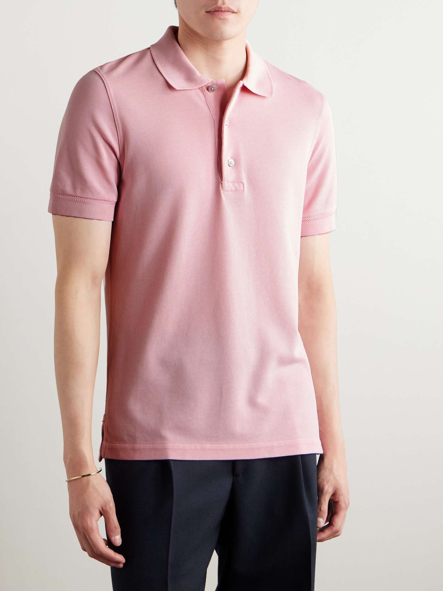 Lyocell and Cotton-Blend Piqué Polo Shirt - 3