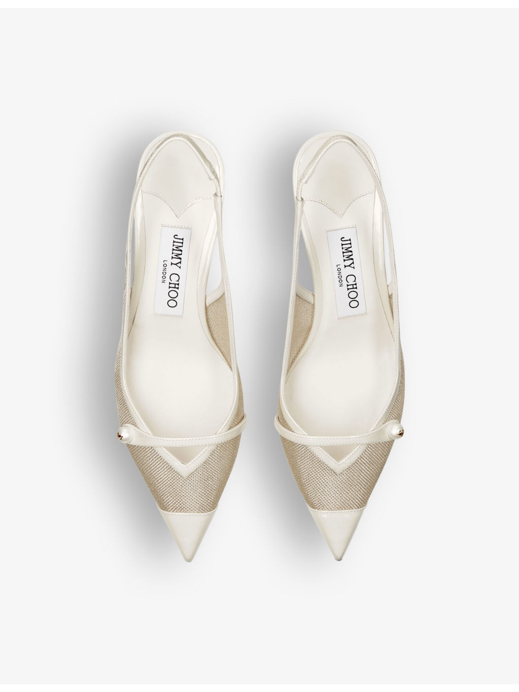 Amita 45 leather and mesh slingback heels - 2
