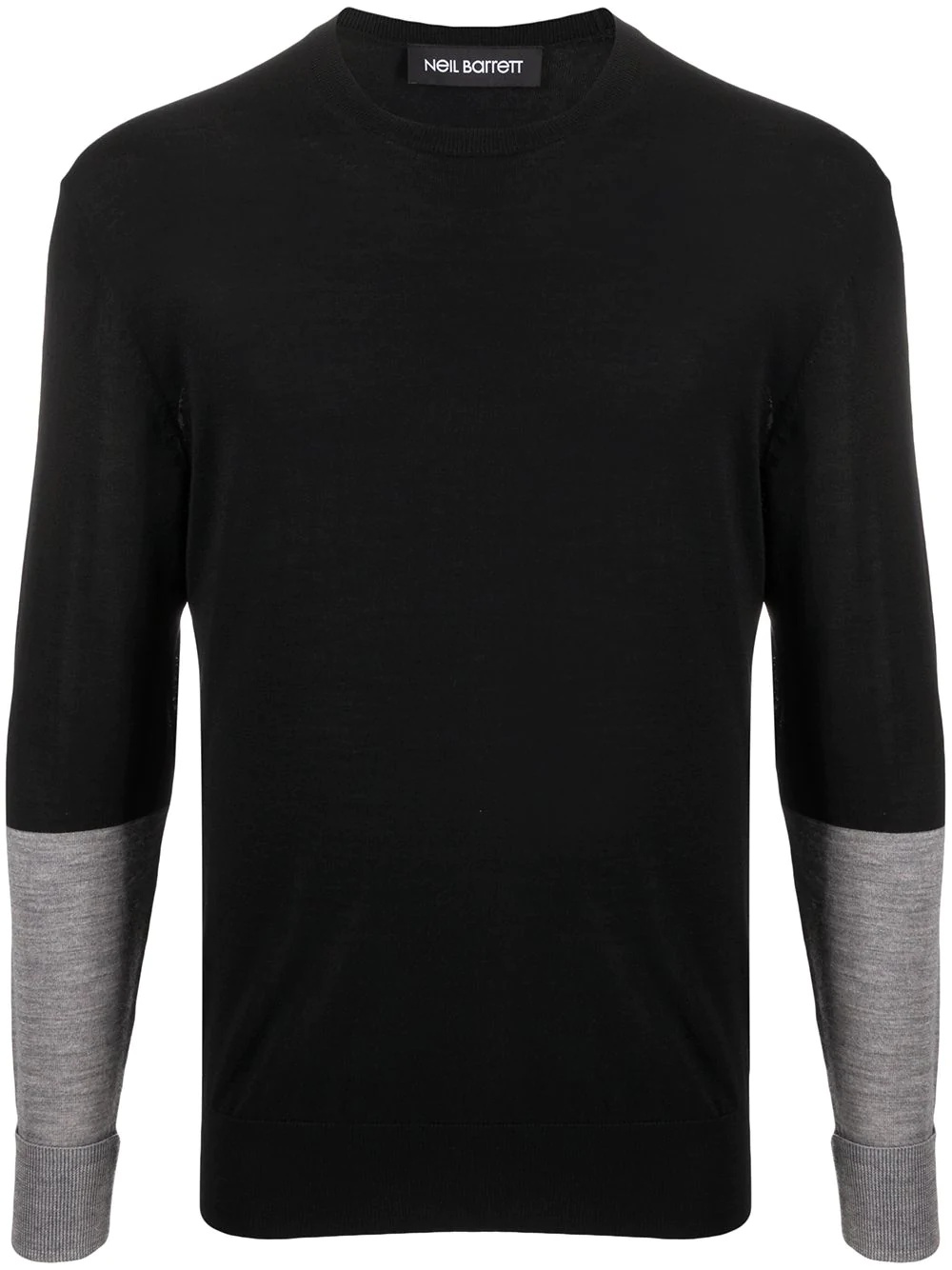 two-tone crew-neck jumper - 1