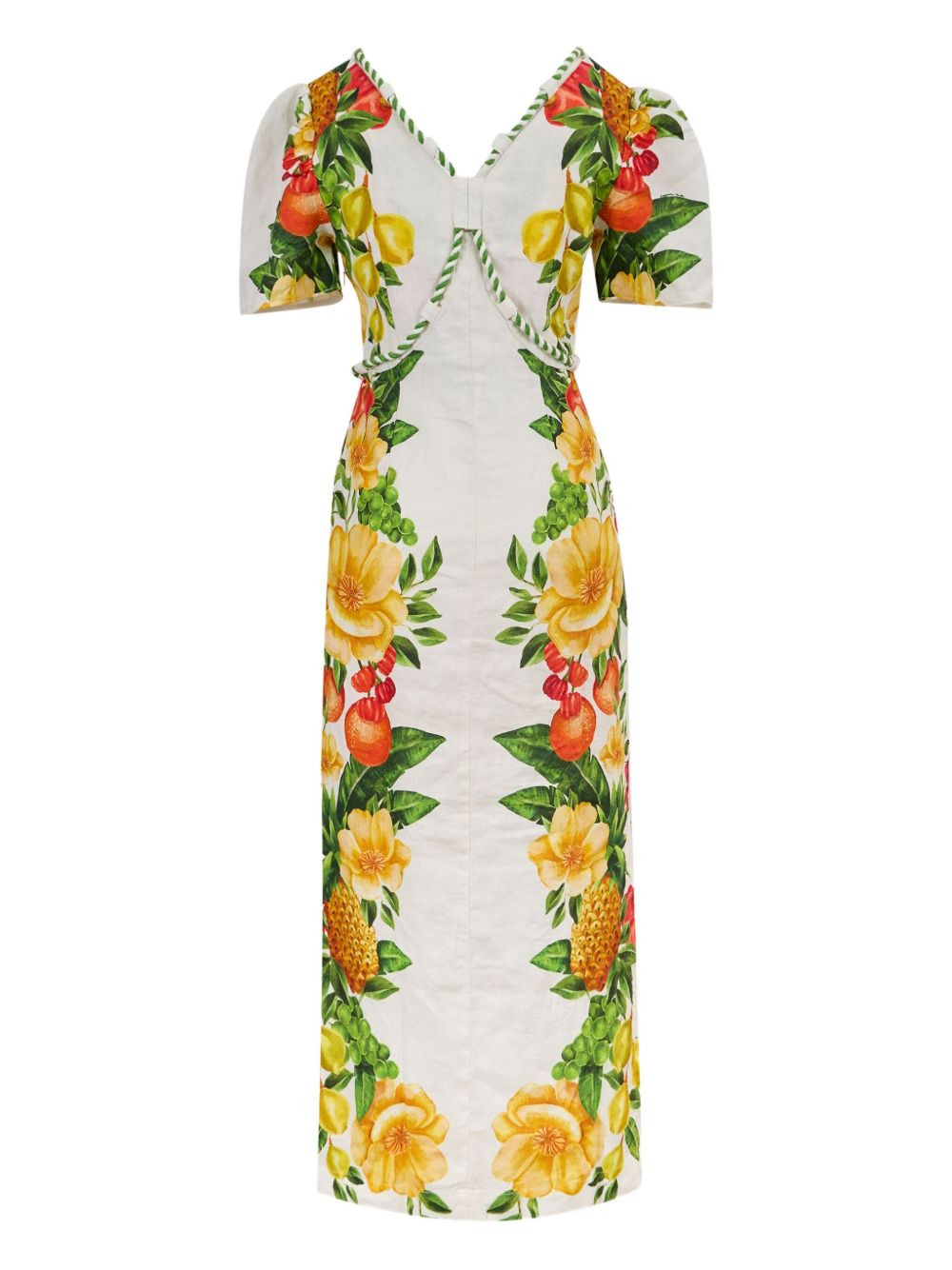 floral-print puff-sleeve maxi dress - 2