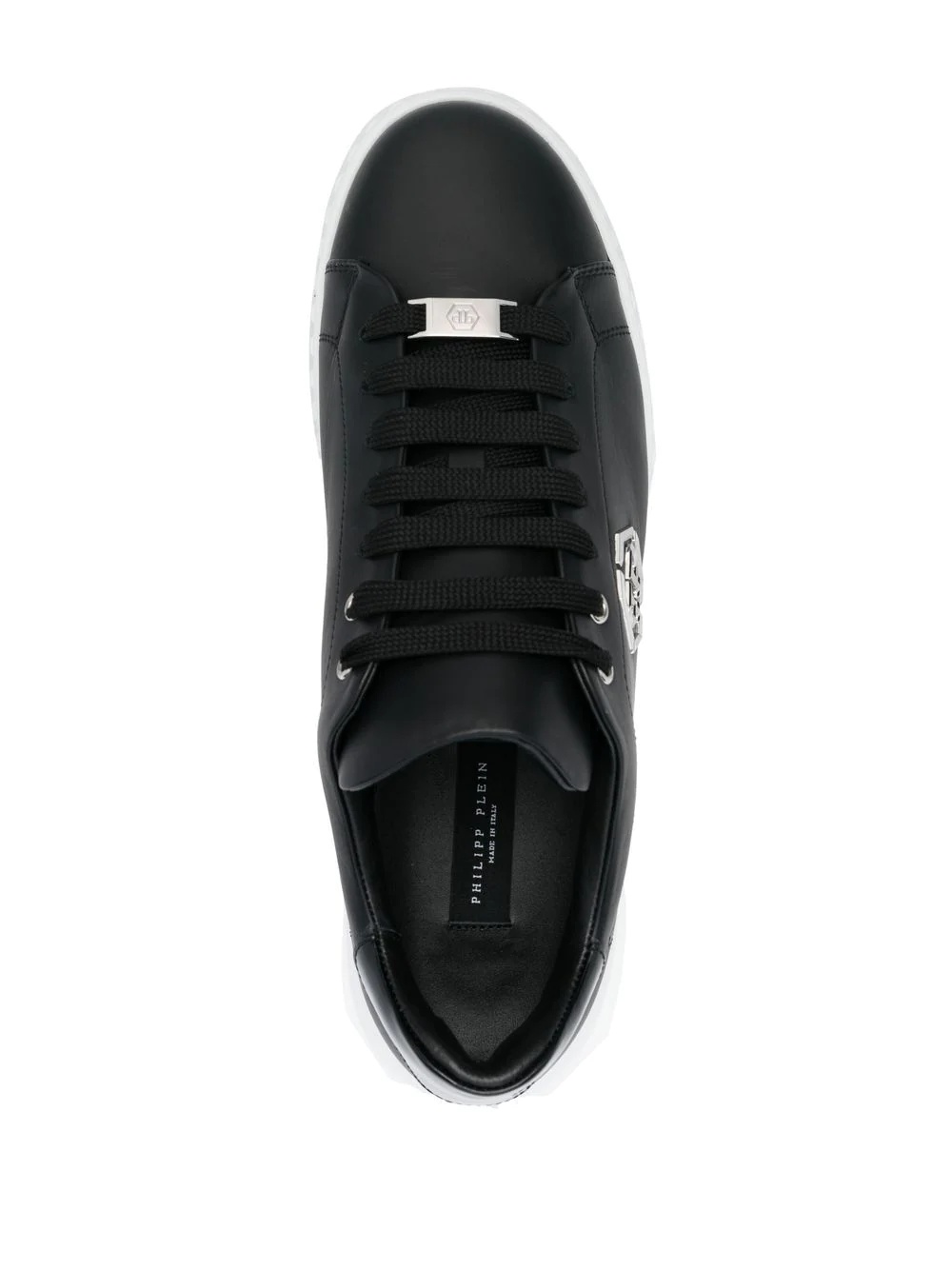 low-top leather sneakers - 4