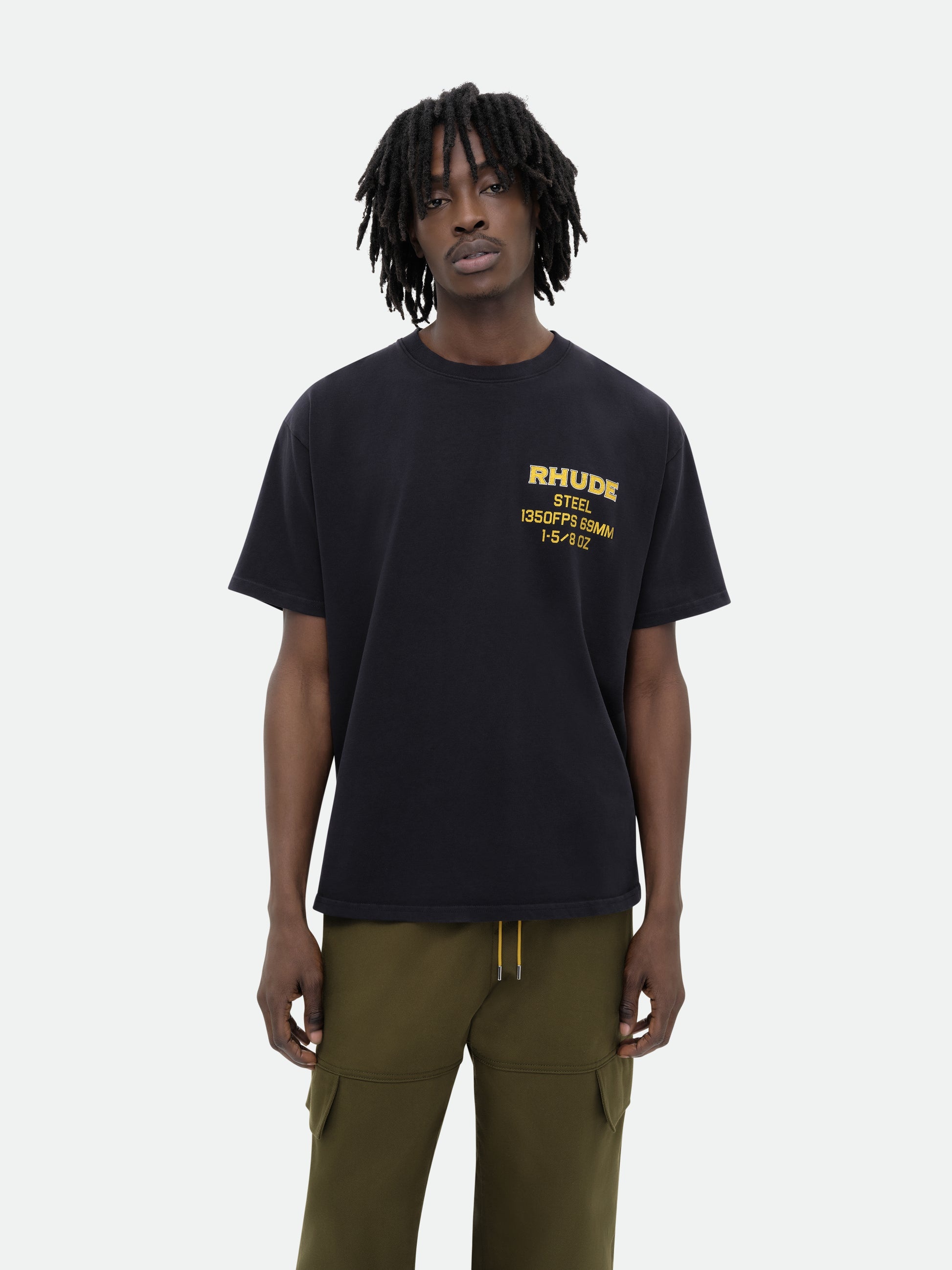 【関税込み】Rhude ブラック Rhude Steel Ls Tシャツ Rhude Black 'Rhude Steel' Ls T-shirt Rhude
