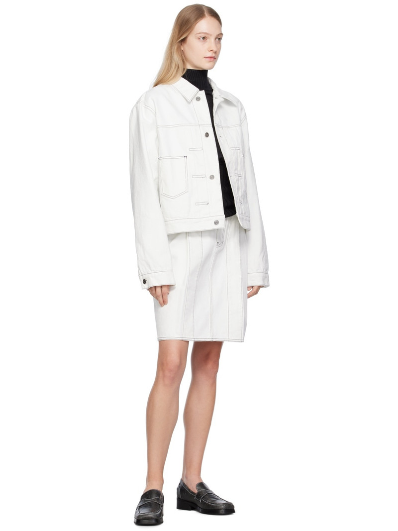 We11done White Tucked Denim Jacket outlook