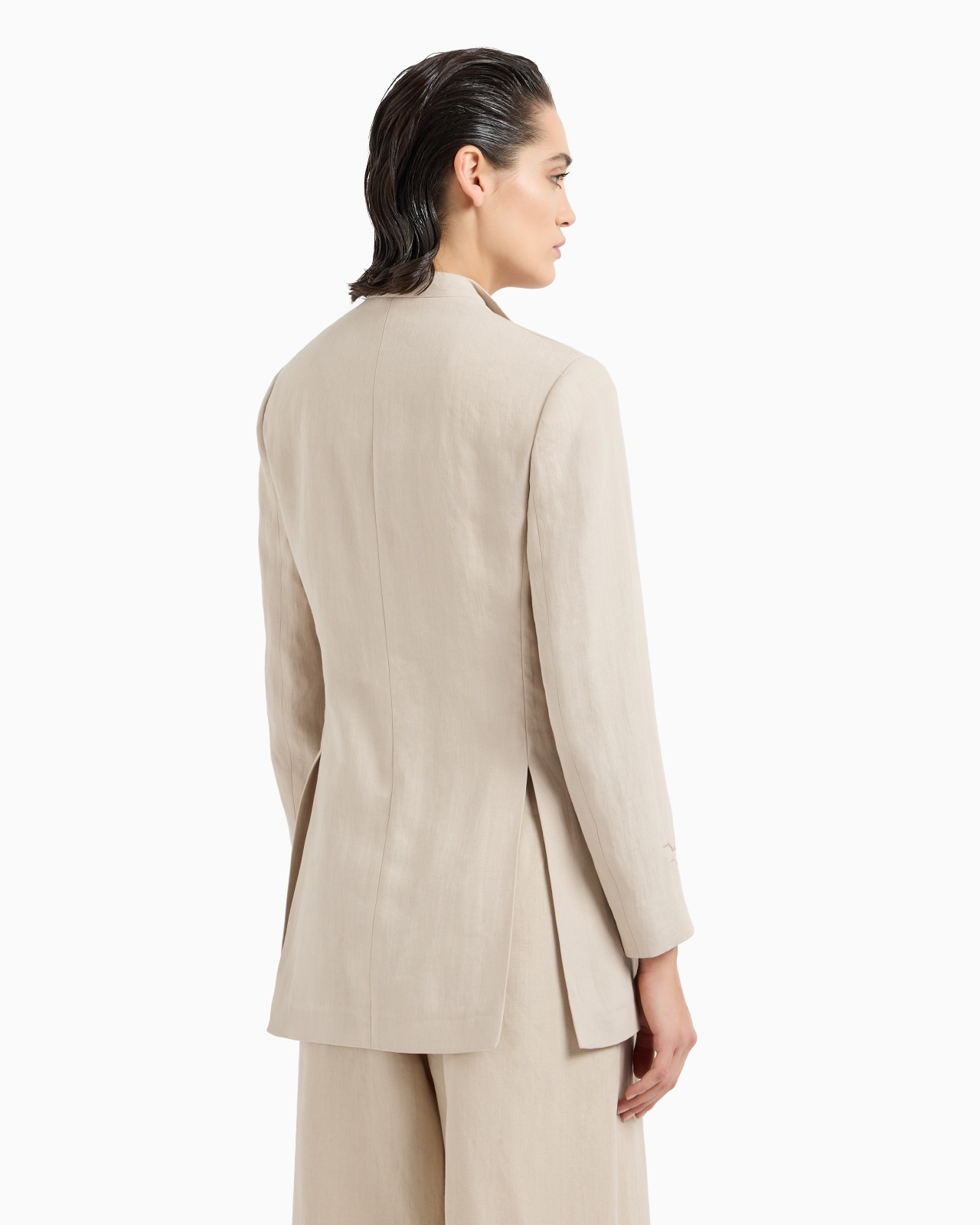LONG SINGLE-BREASTED LINEN JACKET - 3