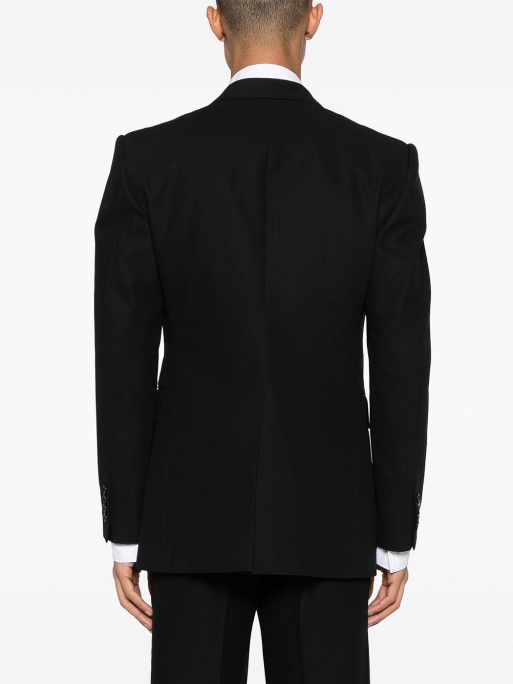 double-breasted cotton blazer - 4