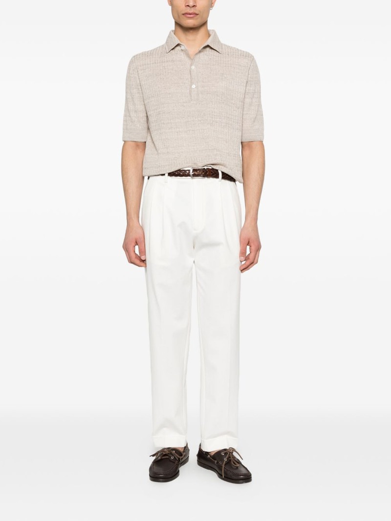 LARDINI buttoned ribbed polo shirt outlook