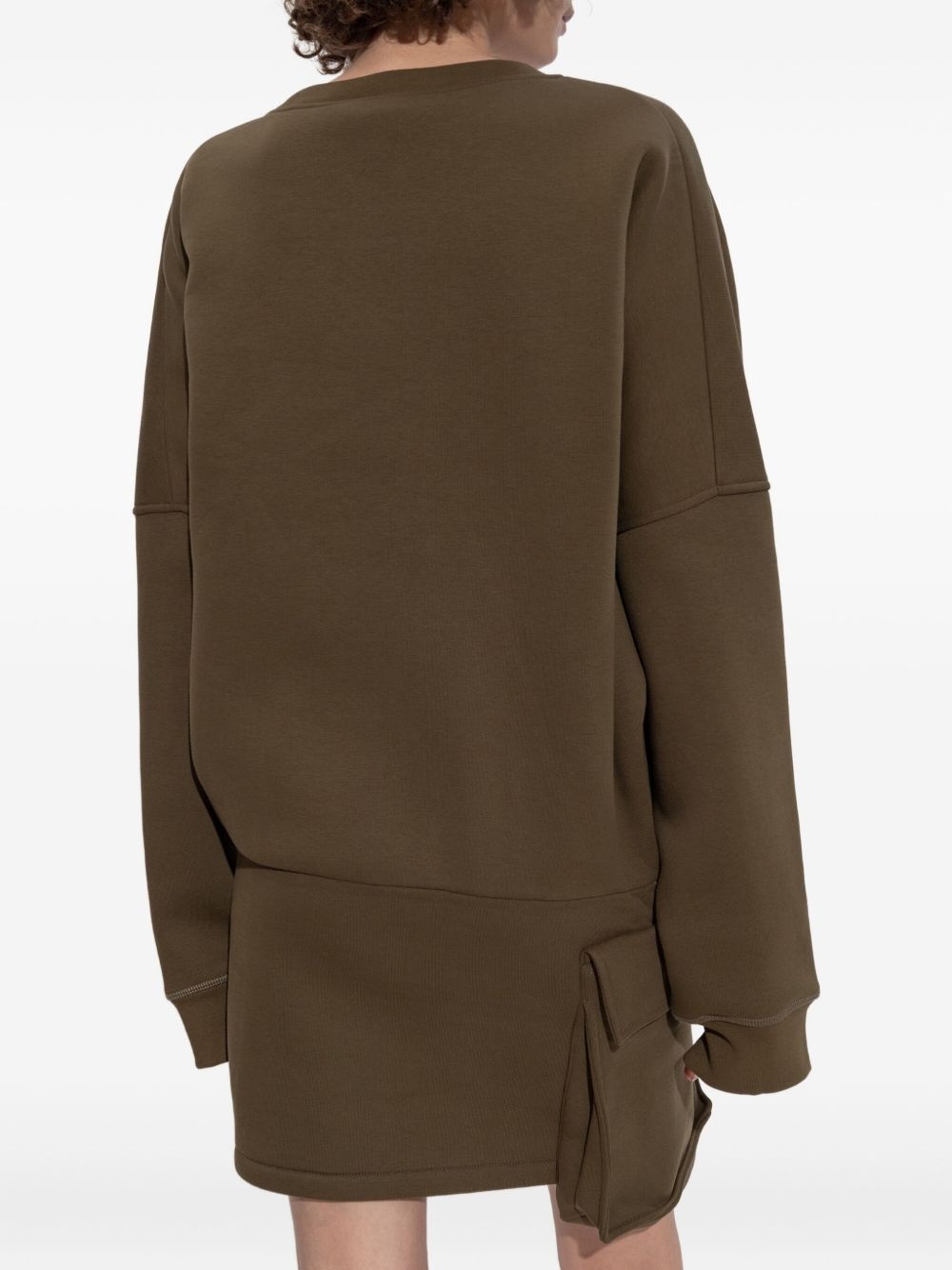 asymmetric-hem sweatshirt dress - 4