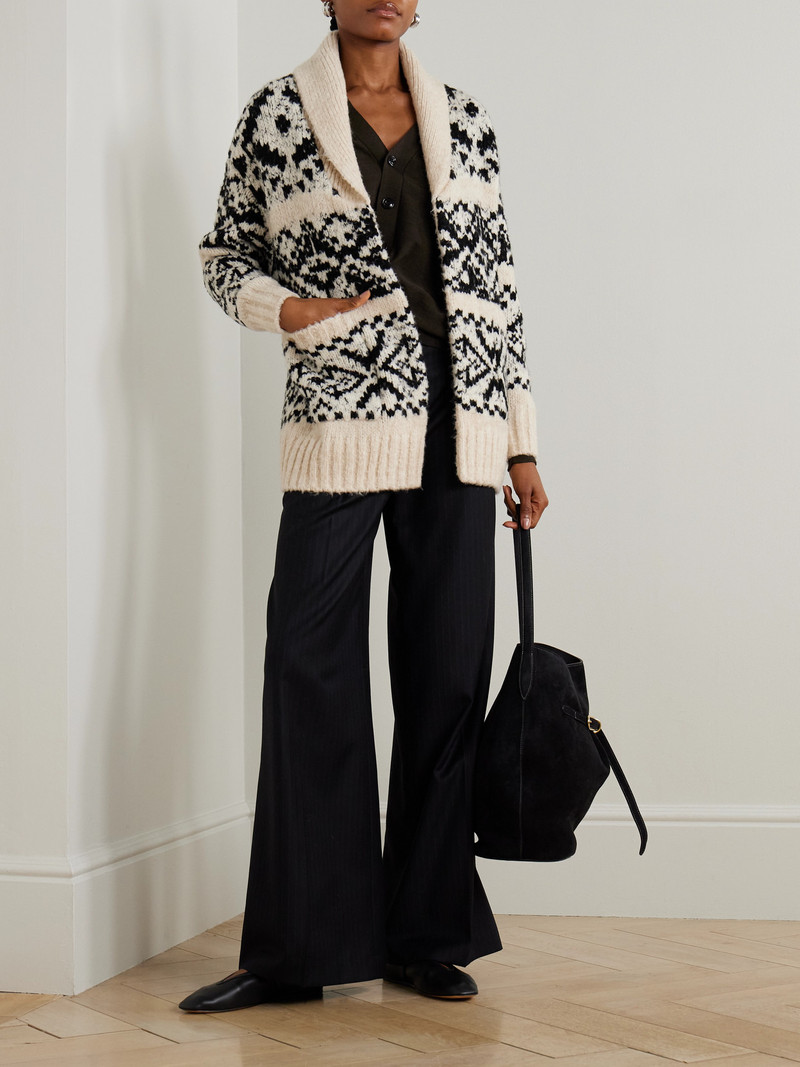JAMES PERSE Intarsia-knit Wool-blend Cardigan outlook