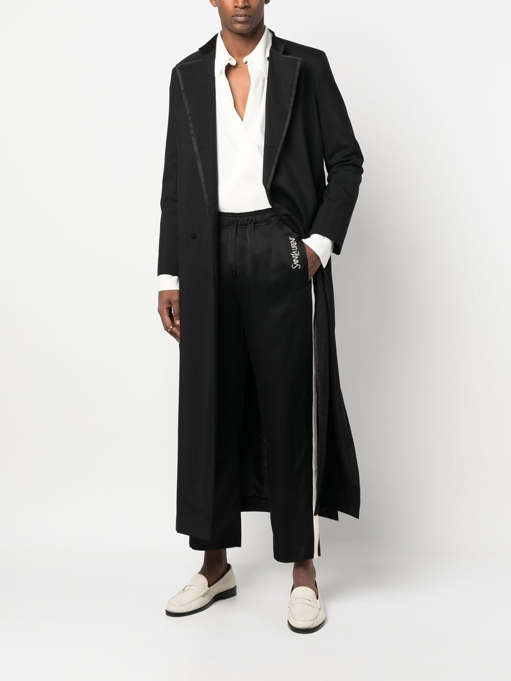 embroidered-logo striped track pants - 2