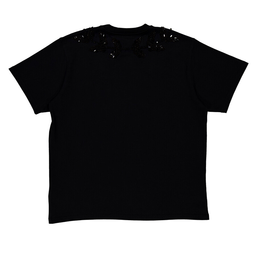 Burberry Embellished Crystal Oak Leaf Crest Cotton T-Shirt - 7