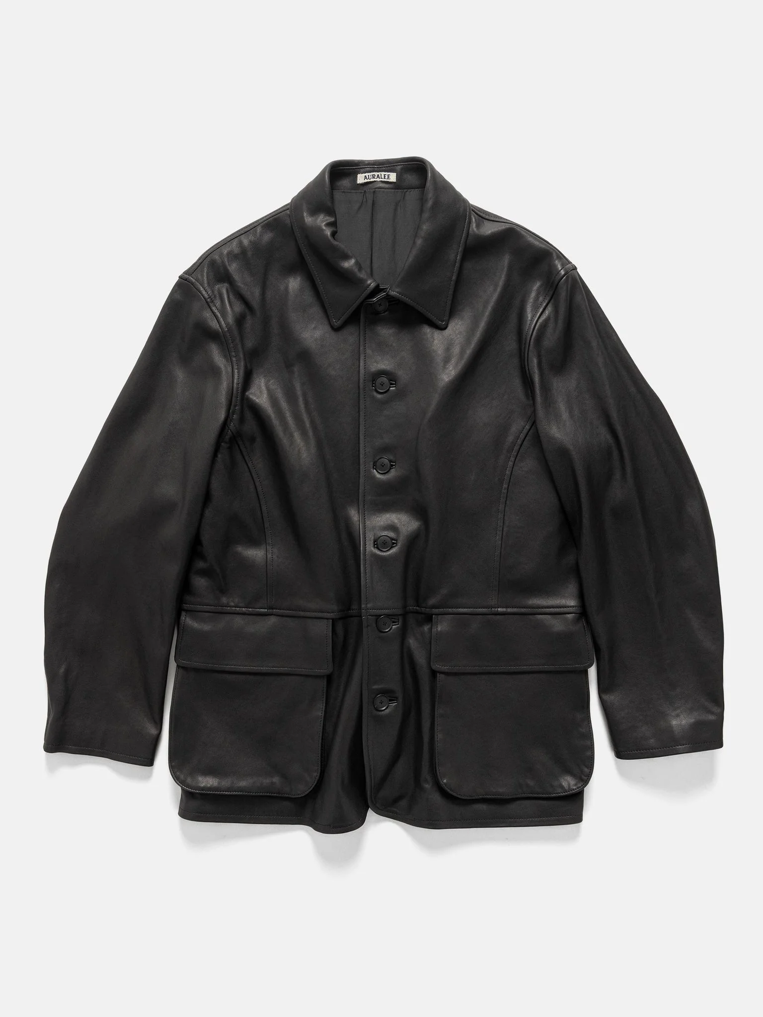 Textured Lamb Leather Blouson Black - 1
