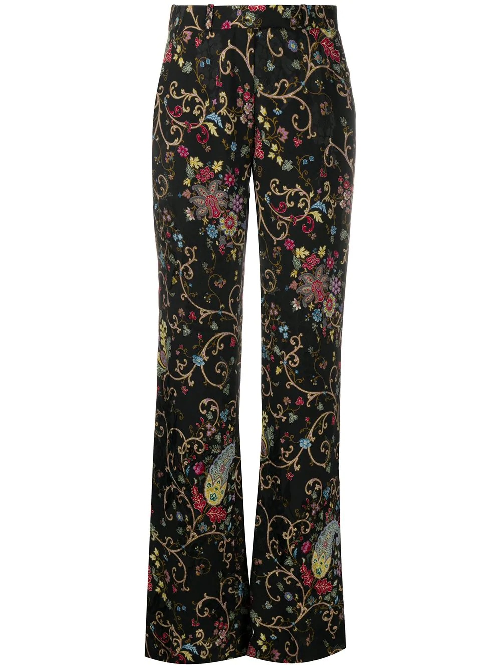 floral-print high-waist trousers - 1