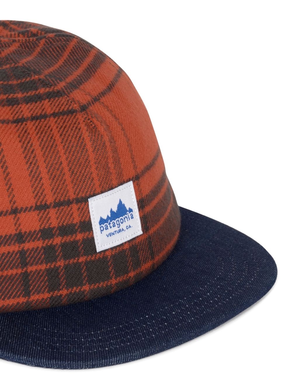 Range plaid-pattern denim-peak cap - 3