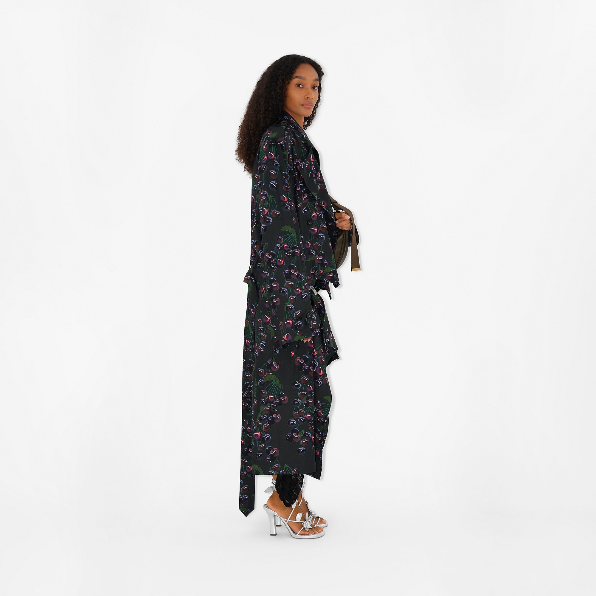 Long Cherry Trench Coat - 3
