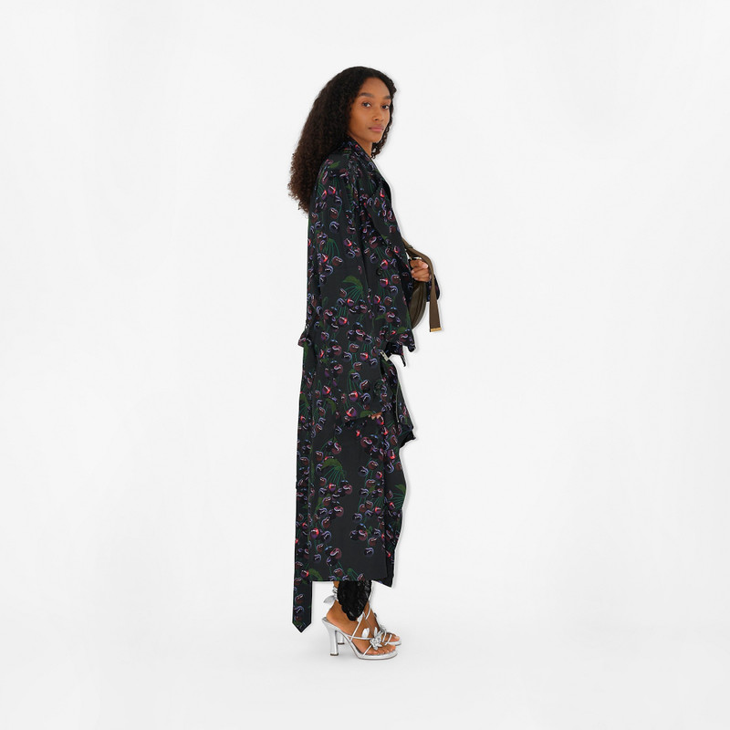 Long Cherry Trench Coat 3